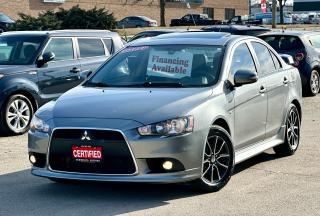 <p>ONE OWNER. NO ACCIDENT. CERTIFIED </p><div><br />2015 MITSUBISHI LANCER GT LOADED <br />2.0L 4 CYLINDER ENGINE <br />ONLY 137,000 KMs <br /><br />ITS HARD TO FIND CLEANER THAN THIS ONE AT THE MARKET. THIS LANCER IN FLAWLESS CONDITION NO DENT NO SCRATCHES ABSOLUTELY NO RUST. MUST SEE…<br /><br />RUNS & DRIVES LIKE NEW ONE AND HAS BEEN VERY WELL KEPT. ALL MAINTENANCE AND SERVICES HAVE BEEN DONE ON TIME AT THE DEALERSHIP. <br /><br />THIS CAR IS READY TO GO…<br />•WE INSTALLED NEW BRAKES ( ROTORS & PADS ) ALL AROUND. <br />•FRESH OIL CHANGE<br />•FULLY DETAILED <br /><br />EQUIPPED WITH:<br />-LEATHER & HEATED SEATS <br />-SUNROOF <br />-PADDLE SHIFTERS<br />-KEY LESS ENTRY <br />-ROCKFORD FOSGATE SOUND SYSTEM <br />-FACTORY SUBWOOFER <br />-FACTORY SPOILER <br />-BLUETOOTH <br />-WATER TECH MATTS <br />-3M HOOD AND FENDER PROTECTION <br /><br />?COMES FULLY CERTIFIED ( SAFETY ) INCLUDED WITH MULTIPLE POINTS INSPECTION ALONG WITH CARFAX HISTORY REPORT. <br /><br />?WARRANTY PKGS AVAILABLE UP TO 4 YEARS! <br /><br />PRICE + HST NO EXTRA OR HIDDEN FEES.<br /><br />PLEASE CONTACT US TO BOOK YOUR APPOINTMENT FOR VIEWING AND TEST <br />DRIVE.<br /><br />TERMINAL MOTORS </div>