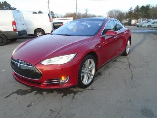 CAR FAX,CERTIFY, RWD, ELECTRIC, 395 KM per charging,
 Introducing the 2014 Tesla Model S, complete with a CARFAX report.%95 charge, 395,000 KM Drive with charging, This electric sedan seamlessly merges innovation and style with its vibrant all-red exterior and sleek Tesla alloy rims, sure to turn heads on the road. Experience the power and efficiency of electric driving with the Model Ss advanced technology and impressive performance. Step inside the spacious cabin, featuring premium materials and cutting-edge amenities like a large touchscreen display and autopilot capabilities. Safety is paramount with features such as collision avoidance and automatic emergency braking. Despite its eco-friendly profile, the Model S doesnt compromise on space, offering ample room for passengers and cargo alike. Customize your driving experience with adjustable settings and enjoy the iconic Tesla design and engineering excellence that define this remarkable vehicle.

Comes with Safety Certification ,Warranty, Only tax and licensing are extra. Trades are welcome. Need financing? No problem, we deal with many financial companies that can help buyers finance the vehicle they want! Any credit welcome. JAPANESE SPORT CAR has been serving to Canadians for over 20 years, and we like to provide the best service possible to customers all over Canada! Buy Ahead And Pickup From Our Location Or Have It Shipped Directly To Your Door! Ask Us Today! BUY WITH CONFIDENCE! OMVIC & UCDA Registered dealer, Specializing in Commercial Trucks for over 20 years! extra. 

back-up camera
navigation system
hd radio
panorama roof
heated seats - driver and passenger
rain sensor front windshield
leatherette
sunroof
memory seat
xenon headlights
Equipment
5 PASSENGER
BACK-UP CAMERA
POWER MIRRORS
SIDE BOTH AIR BAGS
ABS
CRUISE CONTROL
POWER STEERING
SPOILER
ADJUSTABLE STEERING WHEEL
ELECTRIC MIRRORS
POWER WINDOWS
TRACTION CONTROL
AIR BAG
KEYLESS GO
REAR DEFOGGER
AIR CONDITIONING
POWER FOLDING MIRRORS
SEAT - POWER DRIVER AND PASSENGER
AM/FM
POWER LOCKS
SEAT TYPE - BUCKET