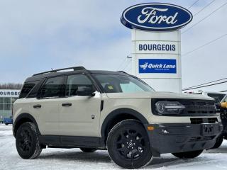 <b>Ford Co-Pilot360 Assist+, Wireless Charging, Black Appearance Package, 17 Wheels, Class II Trailer Tow Package!</b><br> <br> <br> <br>  Looking for off-roading capability with a mix off efficiency and tech features? This Bronco Sport is certainly up to the challenge. <br> <br>A compact footprint, an iconic name, and modern luxury come together to make this Bronco Sport an instant classic. Whether your next adventure takes you deep into the rugged wilds, or into the rough and rumble city, this Bronco Sport is exactly what you need. With enough cargo space for all of your gear, the capability to get you anywhere, and a manageable footprint, theres nothing quite like this Ford Bronco Sport.<br> <br> This desert sand SUV  has a 8 speed automatic transmission and is powered by a  181HP 1.5L 3 Cylinder Engine.<br> <br> Our Bronco Sports trim level is Big Bend. This Bronco Big Bend steps things up with heated cloth front seats that feature power lumbar adjustment, along with SiriusXM streaming radio and exclusive aluminum wheels. Also standard include voice-activated automatic air conditioning, 8-inch SYNC 3 powered infotainment screen with Apple CarPlay and Android Auto, smart charging USB type-A and type-C ports, 4G LTE mobile hotspot internet access, proximity keyless entry with remote start, and a robust terrain management system that features the trademark Go Over All Terrain (G.O.A.T.) driving modes. Additional features include blind spot detection, rear cross traffic alert and pre-collision assist with automatic emergency braking, lane keeping assist, lane departure warning, forward collision alert, driver monitoring alert, a rear-view camera, and so much more. This vehicle has been upgraded with the following features: Ford Co-pilot360 Assist+, Wireless Charging, Black Appearance Package, 17 Wheels, Class Ii Trailer Tow Package, Convenience Package, Fog Lamps. <br><br> View the original window sticker for this vehicle with this url <b><a href=http://www.windowsticker.forddirect.com/windowsticker.pdf?vin=3FMCR9B64RRE56200 target=_blank>http://www.windowsticker.forddirect.com/windowsticker.pdf?vin=3FMCR9B64RRE56200</a></b>.<br> <br>To apply right now for financing use this link : <a href=https://www.bourgeoismotors.com/credit-application/ target=_blank>https://www.bourgeoismotors.com/credit-application/</a><br><br> <br/> 7.99% financing for 84 months.  Incentives expire 2024-04-25.  See dealer for details. <br> <br>Discount on vehicle represents the Cash Purchase discount applicable and is inclusive of all non-stackable and stackable cash purchase discounts from Ford of Canada and Bourgeois Motors Ford and is offered in lieu of sub-vented lease or finance rates. To get details on current discounts applicable to this and other vehicles in our inventory for Lease and Finance customer, see a member of our team. </br></br>Discover a pressure-free buying experience at Bourgeois Motors Ford in Midland, Ontario, where integrity and family values drive our 78-year legacy. As a trusted, family-owned and operated dealership, we prioritize your comfort and satisfaction above all else. Our no pressure showroom is lead by a team who is passionate about understanding your needs and preferences. Located on the shores of Georgian Bay, our dealership offers more than just vehiclesits an experience rooted in community, trust and transparency. Trust us to provide personalized service, a diverse range of quality new Ford vehicles, and a seamless journey to finding your perfect car. Join our family at Bourgeois Motors Ford and let us redefine the way you shop for your next vehicle.<br> Come by and check out our fleet of 90+ used cars and trucks and 140+ new cars and trucks for sale in Midland.  o~o
