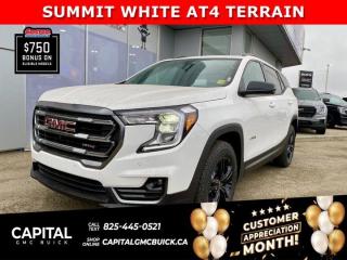 Take a look at this amazing FULLY LOADED 2024 GMC Terrain AT4! Equipped with heated seats, heated steering, panoramic sunroof, Floor Liner Package, heads-up display, 360 CAM, front and rear park assist, navigation and so much more! CALL NOW!Ask for the Internet Department for more information or book your test drive today! Text 365-601-8318 for fast answers at your fingertips!AMVIC Licensed Dealer - Licence Number B1044900Disclaimer: All prices are plus taxes and include all cash credits and loyalties. See dealer for details. AMVIC Licensed Dealer # B1044900