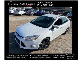 <p>Check out this super clean 2014 Ford Focus SE sedan!! Features include: automatic transmission, leather interior, power driver seat, power group, cruise control, bluetooth hands-free, air conditioning, remote keyless entry, alloy wheels and more!</p><p><span style=color: #333333; font-family: Work Sans, sans-serif; font-size: 16px; white-space: pre-wrap; caret-color: #333333; background-color: #ffffff;>This vehicle comes Luxe certified select pre-owned, which includes: 100-point inspection & servicing, oil lube and filter change, Ontario safety certificate, Available Luxe Assurance Package, complete interior and exterior detailing, Carfax Verified vehicle history report, guaranteed one key (additional keys may be purchased at time of sale) and FREE 90-day SiriusXM satellite radio trial (on factory-equipped vehicles)!</span></p><p><span style=color: #333333; font-family: Work Sans, sans-serif; font-size: 16px; white-space: pre-wrap; caret-color: #333333; background-color: #ffffff;>Priced at ONLY $164 bi-weekly with $1500 down over 36 months at 9.99% (cost of borrowing is $1999 per $10000 financed) OR cash purchase price of $9995 (both prices are plus HST and licensing). Call today to book your test drive appointment!</span></p>