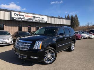 <p><span style=color: #3a3a3a; font-family: Roboto, sans-serif; font-size: 14pt; background-color: #ffffff;>2011 CADILLAC ESCALADE PLATINUM</span><br style=box-sizing: border-box; color: #3a3a3a; font-family: Roboto, sans-serif; font-size: 15px; background-color: #ffffff; /><span style=color: #3a3a3a; font-family: Roboto, sans-serif; font-size: 14pt; background-color: #ffffff;>WOW! WOW! SUPER LOW MILEAGE, NEVER SEEN CANADIAN WINTERS, IMPORTED FROM FLORIDA BY DIPLOMAT!  SIMPLY BEAUTIFUL</span><br style=box-sizing: border-box; color: #3a3a3a; font-family: Roboto, sans-serif; font-size: 15px; background-color: #ffffff; /><span style=color: #3a3a3a; font-family: Roboto, sans-serif; font-size: 14pt; background-color: #ffffff;>*Navigation</span><br style=box-sizing: border-box; color: #3a3a3a; font-family: Roboto, sans-serif; font-size: 15px; background-color: #ffffff; /><span style=color: #3a3a3a; font-family: Roboto, sans-serif; font-size: 14pt; background-color: #ffffff;>*Rearview Camera</span><br style=box-sizing: border-box; color: #3a3a3a; font-family: Roboto, sans-serif; font-size: 15px; background-color: #ffffff; /><span style=color: #3a3a3a; font-family: Roboto, sans-serif; font-size: 14pt; background-color: #ffffff;>*Blindspot Monitoring</span><br style=box-sizing: border-box; color: #3a3a3a; font-family: Roboto, sans-serif; font-size: 15px; background-color: #ffffff; /><span style=color: #3a3a3a; font-family: Roboto, sans-serif; font-size: 14pt; background-color: #ffffff;>*Bluetooth Connection (Phone & Audio)</span><br style=box-sizing: border-box; color: #3a3a3a; font-family: Roboto, sans-serif; font-size: 15px; background-color: #ffffff; /><span style=color: #3a3a3a; font-family: Roboto, sans-serif; font-size: 14pt; background-color: #ffffff;>*Full Leather Interior w/heated front seats...Spacious comfortable interior</span><span class=js-trim-text style=color: #64748b; font-family: Inter, ui-sans-serif, system-ui, -apple-system, BlinkMacSystemFont, Segoe UI, Roboto, Helvetica Neue, Arial, Noto Sans, sans-serif, Apple Color Emoji, Segoe UI Emoji, Segoe UI Symbol, Noto Color Emoji; font-size: 12px; data-text=<p><span style= data-wordcount=80>** <span style=font-size: 14pt;>DRIVETOWNOTTAWA.COM, DRIVE4LESS. *TAXES AND LICENSE EXTRA. COME VISIT US/VENEZ NOUS VISITER! FINANCING CHARGES ARE EXTRA EXAMPLE: BANK FEE, DEALER FEE, PPSA, INTEREST CHARGES ... ... ... ... ...</span></span><span style=color: #64748b; font-family: Inter, ui-sans-serif, system-ui, -apple-system, BlinkMacSystemFont, Segoe UI, Roboto, Helvetica Neue, Arial, Noto Sans, sans-serif, Apple Color Emoji, Segoe UI Emoji, Segoe UI Symbol, Noto Color Emoji; font-size: 14pt;> ...</span></p>