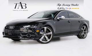 This Powerful 2016 Audi S7 4.0T is a local Ontario vehicle that combines powerful performance with advanced technology and luxurious amenities. With its sport-tuned suspension and dynamic driving characteristics, the S7 offers a thrilling driving experience while maintaining exceptional comfort for daily commuting or long-distance travel. 

Key Features Includes:

- V8
- Navigation
- Bluetooth
- Surround Camera System
- Parking Sensors
- Sunroof
- Heads Up Display
- BOSE Audio System
- Sirius XM Radio
- Front and Rear Heated Seats
- Front Ventilated Seats
- Front Massaging Seats
- Cruise Control
- Audi Side Assist
- Audi Braking Guard
- Parking Aid
- Audi Active Lane Assist
- Rain Sensor
- Blind Spot Assist
- 21" Alloy Wheels 

NOW OFFERING 3 MONTH DEFERRED FINANCING PAYMENTS ON APPROVED CREDIT. 

Looking for a top-rated pre-owned luxury car dealership in the GTA? Look no further than Toronto Auto Brokers (TAB)! Were proud to have won multiple awards, including the 2023 GTA Top Choice Luxury Pre Owned Dealership Award, 2023 CarGurus Top Rated Dealer, 2024 CBRB Dealer Award, the Canadian Choice Award 2024,the 2024 BNS Award, the 2023 Three Best Rated Dealer Award, and many more!

With 30 years of experience serving the Greater Toronto Area, TAB is a respected and trusted name in the pre-owned luxury car industry. Our 30,000 sq.Ft indoor showroom is home to a wide range of luxury vehicles from top brands like BMW, Mercedes-Benz, Audi, Porsche, Land Rover, Jaguar, Aston Martin, Bentley, Maserati, and more. And we dont just serve the GTA, were proud to offer our services to all cities in Canada, including Vancouver, Montreal, Calgary, Edmonton, Winnipeg, Saskatchewan, Halifax, and more.

At TAB, were committed to providing a no-pressure environment and honest work ethics. As a family-owned and operated business, we treat every customer like family and ensure that every interaction is a positive one. Come experience the TAB Lifestyle at its truest form, luxury car buying has never been more enjoyable and exciting!

We offer a variety of services to make your purchase experience as easy and stress-free as possible. From competitive and simple financing and leasing options to extended warranties, aftermarket services, and full history reports on every vehicle, we have everything you need to make an informed decision. We welcome every trade, even if youre just looking to sell your car without buying, and when it comes to financing or leasing, we offer same day approvals, with access to over 50 lenders, including all of the banks in Canada. Feel free to check out your own Equifax credit score without affecting your credit score, simply click on the Equifax tab above and see if you qualify.

So if youre looking for a luxury pre-owned car dealership in Toronto, look no further than TAB! We proudly serve the GTA, including Toronto, Etobicoke, Woodbridge, North York, York Region, Vaughan, Thornhill, Richmond Hill, Mississauga, Scarborough, Markham, Oshawa, Peteborough, Hamilton, Newmarket, Orangeville, Aurora, Brantford, Barrie, Kitchener, Niagara Falls, Oakville, Cambridge, Kitchener, Waterloo, Guelph, London, Windsor, Orillia, Pickering, Ajax, Whitby, Durham, Cobourg, Belleville, Kingston, Ottawa, Montreal, Vancouver, Winnipeg, Calgary, Edmonton, Regina, Halifax, and more.

Call us today or visit our website to learn more about our inventory and services. And remember, all prices exclude applicable taxes and licensing, and vehicles can be certified at an additional cost of $699.