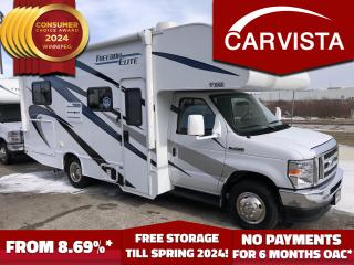 FREE STORAGE TILL SPRING 2024! Come see why Carvista has been the Consumer Choice Award Winner for 4 consecutive years! 2021-2024! Dont play the waiting game, our units are instock, no pre-order necessary!!                                  
WAS $161280 MSRP, SAVE THOUSANDS FROM NEW! 

 Discover the epitome of luxury and freedom on the open road with the 2023 Thor Freedom Elite 22HE. This meticulously crafted Class C motorhome combines sleek design with unmatched functionality to elevate your travel experience to new heights. Whether youre embarking on a cross-country adventure or enjoying a weekend getaway, the Freedom Elite 22HE is your ultimate companion.

Exterior Features:

Sleek and aerodynamic design for improved fuel efficiency
Full-body paint options for a customized look
Power patio awning with LED lighting for outdoor entertainment
Exterior storage compartments for all your gear
Roof ladder for easy access to the top of the vehicle
Backup camera for added safety and convenience

Interior Amenities:
Step inside the spacious interior of the Freedom Elite 22HE and be greeted by luxurious comforts and modern conveniences:
Residential vinyl flooring for easy maintenance
Leatherette furniture with high-density foam for maximum comfort
LED lighting throughout for energy efficiency
Dream dinette with cup holders, perfect for meals or game nights
Kitchen equipped with  appliances, including a three-burner gas cooktop, microwave oven, and double-door refrigerator
Queen-size bed with deluxe mattress for restful nights on the road
Full bathroom with shower, toilet, and vanity sink
Entertainment center with TV and DVD player for entertainment on the go
Technical Specifications:

Ford E-Series chassis for reliable performance
V8 engine with huge horsepower for smooth acceleration
Automatic transmission for effortless driving
Gross Vehicle Weight Rating (GVWR): 12,500 lbs
Length: 24 feet
Height: 11 feet 1 inch
Fuel capacity: 55 gallons
Freshwater tank: 40 gallons
Gray water tank: 37 gallons
Black water tank: 24.5 gallons
Propane tank: 40.9 lbs

Onan gas generator

Weight and Capacity:
Hitch Weight: 8,000 lbs
Cargo carrying capacity: 2,782 lbs
GVWR: 12,500 lbs

Awning Measurements:
Power patio awning with LED lighting
Awning length: 16 feet

Dont miss your chance to own the 2023 Thor Freedom Elite 22HE and experience the ultimate in luxury RV travel. Contact us today to schedule a test drive and start your next adventure! 

 Come see why Carvista has been the Consumer Choice Award Winner for 4 consecutive years! 2021, 2022, 2023 AND 2024! Dont play the waiting game, our units are instock, no pre-order necessary!! See for yourself why Carvista has won this prestigious award and continues to serve its community. Carvista Approved! Our RVista package includes a complete inspection of your camper that includes general testing of the camper systems! We pride ourselves in providing the highest quality trailers possible, and include a rigorous detail to ensure you get the cleanest trailer around.
Prices and payments exclude GST OR PST 
Carvista Inc. Dealer Permit # 1211
Category: Used Camper
Units may not be exactly as shown, please verify all details with a sales person.