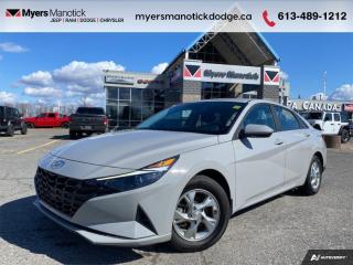 <b>Heated Seats, Android Auto, Apple CarPlay, Aluminum Wheels, Remote Keyless Entry, Touch Screen, Power Seat, Rear View Camera<br> <br></b><br>   Compare at $25740 - Our Price is just $24990! <br> <br>   This bold Hyundai Elantra is bringing excitement to this narrowing class of cars. This  2023 Hyundai Elantra is for sale today in Manotick. <br> <br>This 2023 Elantra was made to be the sharpest compact sedan on the road. With tons of technology packed into the spacious and comfortable interior, along with bold and edgy styling inside and out, this family sedan makes the unexpected your daily driver. Its  grey in colour  . It has an automatic transmission and is powered by a  147HP 2.0L 4 Cylinder Engine. <br> <br> Our Elantras trim level is Essential. This Essential Elantra comes with heated power seats for comfort while voice activated, touch screen infotainment including wireless connectivity with Android Auto, Apple CarPlay, and Bluetooth keeps you connected. Aluminum wheels and gorgeous styling make sure you stand out in a crowd while heated power side mirrors, remote keyless entry, and a rear view camera make every day easier.<br> <br>To apply right now for financing use this link : <a href=https://CreditOnline.dealertrack.ca/Web/Default.aspx?Token=3206df1a-492e-4453-9f18-918b5245c510&Lang=en target=_blank>https://CreditOnline.dealertrack.ca/Web/Default.aspx?Token=3206df1a-492e-4453-9f18-918b5245c510&Lang=en</a><br><br> <br/><br> Buy this vehicle now for the lowest weekly payment of <b>$87.30</b> with $0 down for 96 months @ 9.99% APR O.A.C. ( Plus applicable taxes -  and licensing fees   ).  See dealer for details. <br> <br>If youre looking for a Dodge, Ram, Jeep, and Chrysler dealership in Ottawa that always goes above and beyond for you, visit Myers Manotick Dodge today! Were more than just great cars. We provide the kind of world-class Dodge service experience near Kanata that will make you a Myers customer for life. And with fabulous perks like extended service hours, our 30-day tire price guarantee, the Myers No Charge Engine/Transmission for Life program, and complimentary shuttle service, its no wonder were a top choice for drivers everywhere. Get more with Myers! <br>*LIFETIME ENGINE TRANSMISSION WARRANTY NOT AVAILABLE ON VEHICLES WITH KMS EXCEEDING 140,000KM, VEHICLES 8 YEARS & OLDER, OR HIGHLINE BRAND VEHICLE(eg. BMW, INFINITI. CADILLAC, LEXUS...)<br> Come by and check out our fleet of 40+ used cars and trucks and 110+ new cars and trucks for sale in Manotick.  o~o