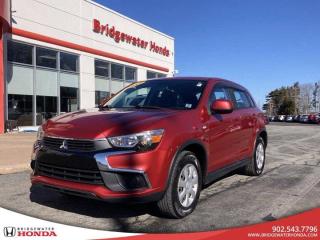 2017 Mitsubishi RVR ES FWD CVT 2.0L I4 DOHC 16V MIVEC Bridgewater Honda, Located in Bridgewater Nova Scotia.Air Conditioning, AM/FM/CD/MP3 Audio, CD player, Cruise Control, Front reading lights, Heated door mirrors, Heated Front Bucket Seats, Illuminated entry, Outside temperature display, Power steering, Power windows, Premium Fabric Seat Trim, Rear window defroster, Remote keyless entry, Telescoping steering wheel, Tilt steering wheel.