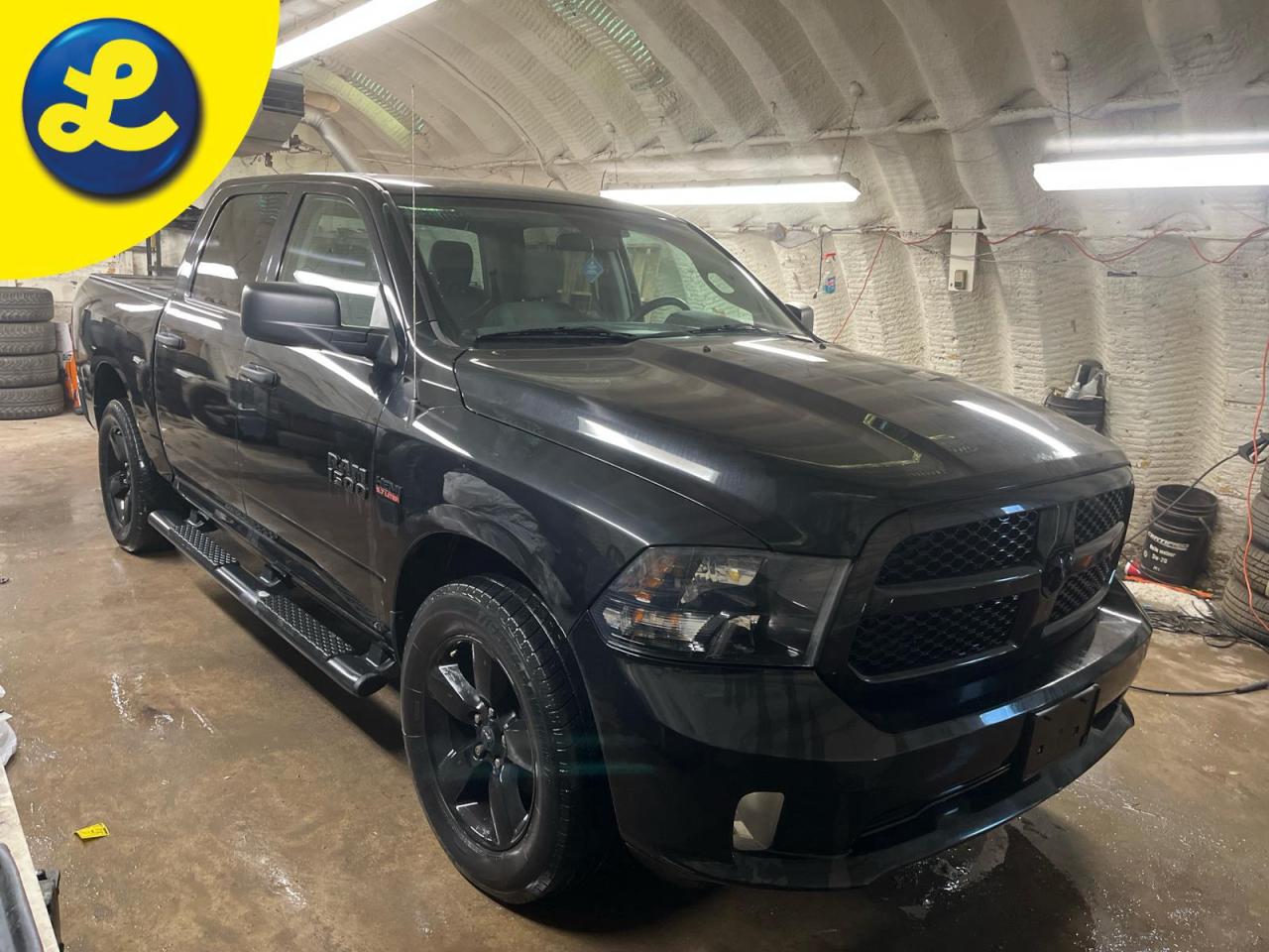 Used 2018 RAM 1500 BLACK EXPRESS CREW CAB 4X4 HEMI * Tonneau Cover * SemiGloss Black aluminum wheels * Black rear bumper with step pads * Black-tublar step bars * Black for sale in Cambridge, ON