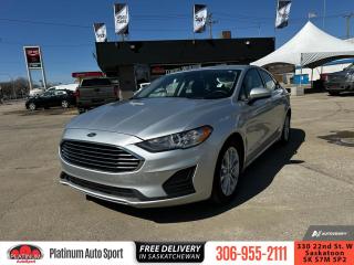 <b>Heated Seats,  Apple CarPlay,  Android Auto,  Remote Start,  Aluminum Wheels!</b><br> <br>    A well-appointed interior, impressive fuel economy, and bold styling put the Ford Fusion at the top of its competitive class. This  2019 Ford Fusion is for sale today. <br> <br>The Ford Fusion is a top choice in the competitive midsize sedan segment with solid power, excellent fuel economy, sharp styling, and a well-appointed interior. Offering a very comfortable ride for up to five people, this handsome sedan gives you generous interior space, a big trunk, and an array of tech features you might be surprised to see. It also gets strong safety ratings so you can drive with confidence. For a stylish sedan that you can trust, the Ford Fusion is an excellent pick. This  sedan has 113,829 kms. Its  silver in colour  . It has a 6 speed automatic transmission and is powered by a  181HP 1.5L 4 Cylinder Engine.  <br> <br> Our Fusions trim level is SE. This impressive Ford Fusion SE offers incredible value with stylish aluminum wheels, FordPass Connect 4G LTE and SYNC 3 communications & entertainment system featuring Apple CarPlay and Android Auto, heated cloth front seats and Ford Co-Pilot360. Additonal features include a proximity key for push button start, dual zone climate control, remote engine start, blind spot detection, lane keep assist, automatic emergency braking and much more. This vehicle has been upgraded with the following features: Heated Seats,  Apple Carplay,  Android Auto,  Remote Start,  Aluminum Wheels,  Sync 3,  Blind Spot Detection. <br> To view the original window sticker for this vehicle view this <a href=http://www.windowsticker.forddirect.com/windowsticker.pdf?vin=3FA6P0HD0KR227632 target=_blank>http://www.windowsticker.forddirect.com/windowsticker.pdf?vin=3FA6P0HD0KR227632</a>. <br/><br> <br>To apply right now for financing use this link : <a href=https://www.platinumautosport.com/credit-application/ target=_blank>https://www.platinumautosport.com/credit-application/</a><br><br> <br/><br> Buy this vehicle now for the lowest bi-weekly payment of <b>$148.09</b> with $0 down for 84 months @ 5.99% APR O.A.C. ( Plus applicable taxes -  Plus applicable fees   ).  See dealer for details. <br> <br><br> We know that you have high expectations, and as car dealers, we enjoy the challenge of meeting and exceeding those standards each and every time. Allow us to demonstrate our commitment to excellence! </br>

<br> As your one stop shop for quality pre owned vehicles and hassle free auto financing in Saskatoon, we provide the following offers & incentives for our valued clients in Saskatchewan, Alberta & Manitoba. </br> o~o