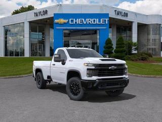 <b>Apple CarPlay,  Android Auto,  Cruise Control,  Rear View Camera,  Touch Screen!</b><br> <br>   With stout build quality and astounding towing capability, there isnt a better choice than this Silverado 2500HD for all your work-site needs. <br> <br>This 2024 Silverado 2500HD is highly configurable work truck that can haul a colossal amount of weight thanks to its potent drivetrain. This truck also offers amazing interior features that nestle occupants in comfort and luxury, with a great selection of tech features. For heavy-duty activities and even long-haul trips, the Silverado 2500HD is all the truck youll ever need.<br> <br> This summit white Regular Cab 4X4 pickup   has an automatic transmission and is powered by a  401HP 6.6L 8 Cylinder Engine.<br> <br> Our Silverado 2500HDs trim level is Work Truck. With a name like Work Truck, you might not expect to see useful features like a heavy-duty locking rear differential, cruise control and easy-clean rubber floors. Additionally, this work truck also comes with a touchscreen display, Bluetooth streaming audio, Apple CarPlay and Android Auto, power door locks, a rear vision camera with hitch guidance, air conditioning and teen driver technology. This vehicle has been upgraded with the following features: Apple Carplay,  Android Auto,  Cruise Control,  Rear View Camera,  Touch Screen,  Teen Driver Technology,  Power Locks. <br><br> <br>To apply right now for financing use this link : <a href=https://www.taylorautomall.com/finance/apply-for-financing/ target=_blank>https://www.taylorautomall.com/finance/apply-for-financing/</a><br><br> <br/>    5.49% financing for 84 months. <br> Buy this vehicle now for the lowest bi-weekly payment of <b>$471.73</b> with $0 down for 84 months @ 5.49% APR O.A.C. ( Plus applicable taxes -  Plus applicable fees   / Total Obligation of $85855  ).  Incentives expire 2024-05-31.  See dealer for details. <br> <br> <br>LEASING:<br><br>Estimated Lease Payment: $561 bi-weekly <br>Payment based on 9.5% lease financing for 48 months with $0 down payment on approved credit. Total obligation $58,443. Mileage allowance of 20,000 KM/year. Offer expires 2024-05-31.<br><br><br><br> Come by and check out our fleet of 80+ used cars and trucks and 150+ new cars and trucks for sale in Kingston.  o~o