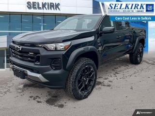 <b>Off-Road Suspension,  Aluminum Wheels,  Apple CarPlay,  Android Auto,  Proximity Key!</b><br> <br> <br> <br>  This 2024 Colorado isn’t just for people who want to do more – it’s for those who dare to be more. <br> <br> With robust powertrain options and an incredibly refined interior, this Chevrolet Colorado is simply unstoppable. Boasting a raft of features for supreme off-roading prowess, this truck will take you over all terrain and back, without breaking a sweat. This 2024 Colorado is a great embodiment of versatility, capability and great value.<br> <br> This black Crew Cab 4X4 pickup   has a 8 speed automatic transmission and is powered by a  310HP 2.7L 4 Cylinder Engine.<br> <br> Our Colorados trim level is Trail Boss. Tackle the great outdoors in this Colorado Trail Boss, with upgraded all-terrain aluminum wheels, hill descent control, a locking rear differential and off-roading suspension with switchable drive modes, along with push button start and daytime running lights, along with great standard features such as a vivid 11.3-inch diagonal infotainment screen with Apple CarPlay and Android Auto, remote keyless entry, air conditioning, and a 6-speaker audio system. Safety features include automatic emergency braking, front pedestrian braking, lane keeping assist with lane departure warning, Teen Driver, and forward collision alert with IntelliBeam high beam assist. This vehicle has been upgraded with the following features: Off-road Suspension,  Aluminum Wheels,  Apple Carplay,  Android Auto,  Proximity Key,  Lane Keep Assist,  Lane Departure Warning. <br><br> <br>To apply right now for financing use this link : <a href=https://www.selkirkchevrolet.com/pre-qualify-for-financing/ target=_blank>https://www.selkirkchevrolet.com/pre-qualify-for-financing/</a><br><br> <br/> Weve discounted this vehicle $552.    Incentives expire 2024-04-30.  See dealer for details. <br> <br>Selkirk Chevrolet Buick GMC Ltd carries an impressive selection of new and pre-owned cars, crossovers and SUVs. No matter what vehicle you might have in mind, weve got the perfect fit for you. If youre looking to lease your next vehicle or finance it, we have competitive specials for you. We also have an extensive collection of quality pre-owned and certified vehicles at affordable prices. Winnipeg GMC, Chevrolet and Buick shoppers can visit us in Selkirk for all their automotive needs today! We are located at 1010 MANITOBA AVE SELKIRK, MB R1A 3T7 or via phone at 204-482-1010.<br> Come by and check out our fleet of 80+ used cars and trucks and 210+ new cars and trucks for sale in Selkirk.  o~o