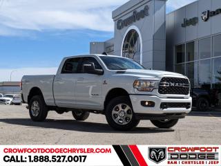 <b>Remote Engine Start, Premium Audio, 5th Wheel Gooseneck Towing Prep Group!</b><br> <br> <br> <br>  Whether youre on the job site, driving around town, or making a long-haul trip, this Ram 2500 HD gets the job done with ease. <br> <br>Endlessly capable, this 2024 Ram 2500HD pulls out all the stops, and has the towing capacity that sets it apart from the competition. On top of its proven Ram toughness, this Ram 2500HD has an ultra-quiet cabin full of amazing tech features that help make your workday more enjoyable. Whether youre in the commercial sector or looking for serious recreational towing rig, this impressive 2500HD is ready for anything that you are.<br> <br> This white sought after diesel Crew Cab 4X4 pickup   has a 6 speed automatic transmission and is powered by a Cummins 370HP 6.7L Straight 6 Cylinder Engine.<br> <br> Our 2500s trim level is Big Horn. This Ram 2500 Big Horn comes with stylish aluminum wheels, a leather steering wheel, extremely capable class V towing equipment including a hitch, brake controller, wiring harness and trailer sway control, heavy-duty suspension, cargo box lighting, and a locking tailgate. Additional features include heated and power adjustable side mirrors, UCconnect 3, hands-free phone communication, push button start, cruise control, air conditioning, vinyl floor lining, and a rearview camera. This vehicle has been upgraded with the following features: Remote Engine Start, Premium Audio, 5th Wheel Gooseneck Towing Prep Group. <br><br> <br/> Weve discounted this vehicle $9450. Incentives expire 2024-07-02.  See dealer for details. <br> <br><h3><a href=https://www.crowfootdodgechrysler.com/tools/autoverify/finance.htm>Click here for instant pre-approval!</a></h3><br>

We pride ourselves in consistently exceeding our customers expectations. Please dont hesitate to give us a call.<br> Come by and check out our fleet of 80+ used cars and trucks and 130+ new cars and trucks for sale in Calgary.  o~o  Vehicle pricing offer shown expire 2024-05-31.