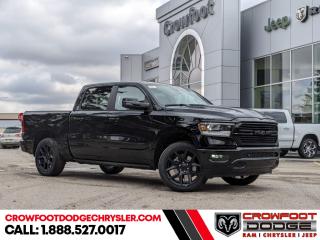 <b>Navigation,  Heated Seats,  4G Wi-Fi,  Heated Steering Wheel,  Forward Collision Alert!</b><br> <br> <br> <br>  Discover the inner beauty and rugged exterior of this stylish Ram 1500. <br> <br>The Ram 1500s unmatched luxury transcends traditional pickups without compromising its capability. Loaded with best-in-class features, its easy to see why the Ram 1500 is so popular. With the most towing and hauling capability in a Ram 1500, as well as improved efficiency and exceptional capability, this truck has the grit to take on any task.<br> <br> This black Crew Cab 4X4 pickup   has a 8 speed automatic transmission and is powered by a  395HP 5.7L 8 Cylinder Engine.<br> <br> Our 1500s trim level is Sport. This RAM 1500 Sport throws in some great comforts such as power-adjustable heated front seats with lumbar support, dual-zone climate control, power-adjustable pedals, deluxe sound insulation, and a heated leather-wrapped steering wheel. Connectivity is handled by an upgraded 12-inch display powered by Uconnect 5W with inbuilt navigation, mobile internet hotspot access, smart device integration, and a 10-speaker audio setup. Additional features include power folding exterior mirrors, a power rear window with defrosting, class II towing equipment including a hitch, wiring harness and trailer sway control, heavy-duty suspension, cargo box lighting, and a locking tailgate. This vehicle has been upgraded with the following features: Navigation,  Heated Seats,  4g Wi-fi,  Heated Steering Wheel,  Forward Collision Alert,  Climate Control,  Aluminum Wheels. <br><br> <br/> Weve discounted this vehicle $8925. Incentives expire 2024-04-30.  See dealer for details. <br> <br><h3><a href=https://www.crowfootdodgechrysler.com/tools/autoverify/finance.htm>Click here for instant pre-approval!</a></h3><br>

We pride ourselves in consistently exceeding our customers expectations. Please dont hesitate to give us a call.<br> Come by and check out our fleet of 90+ used cars and trucks and 150+ new cars and trucks for sale in Calgary.  o~o
