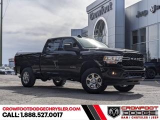 <b>Remote Engine Start, Blind Spot Detection, Premium Audio, 5th Wheel Gooseneck Towing Prep Group!</b><br> <br> <br> <br>  This ultra capable Heavy Duty Ram 2500 is a muscular workhorse ready for any job you put in front of it. <br> <br>Endlessly capable, this 2024 Ram 2500HD pulls out all the stops, and has the towing capacity that sets it apart from the competition. On top of its proven Ram toughness, this Ram 2500HD has an ultra-quiet cabin full of amazing tech features that help make your workday more enjoyable. Whether youre in the commercial sector or looking for serious recreational towing rig, this impressive 2500HD is ready for anything that you are.<br> <br> This black sought after diesel Crew Cab 4X4 pickup   has a 6 speed automatic transmission and is powered by a Cummins 370HP 6.7L Straight 6 Cylinder Engine.<br> <br> Our 2500s trim level is Big Horn. This Ram 2500 Big Horn comes with stylish aluminum wheels, a leather steering wheel, extremely capable class V towing equipment including a hitch, brake controller, wiring harness and trailer sway control, heavy-duty suspension, cargo box lighting, and a locking tailgate. Additional features include heated and power adjustable side mirrors, UCconnect 3, hands-free phone communication, push button start, cruise control, air conditioning, vinyl floor lining, and a rearview camera. This vehicle has been upgraded with the following features: Remote Engine Start, Blind Spot Detection, Premium Audio, 5th Wheel Gooseneck Towing Prep Group. <br><br> <br/> Weve discounted this vehicle $9450. Incentives expire 2024-07-02.  See dealer for details. <br> <br><h3><a href=https://www.crowfootdodgechrysler.com/tools/autoverify/finance.htm>Click here for instant pre-approval!</a></h3><br>

We pride ourselves in consistently exceeding our customers expectations. Please dont hesitate to give us a call.<br> Come by and check out our fleet of 80+ used cars and trucks and 130+ new cars and trucks for sale in Calgary.  o~o  Vehicle pricing offer shown expire 2024-05-31.