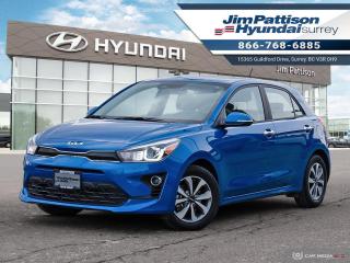 ACCIDENT FREE!! LOCAL CAR!! ONW OWNER!! LOW KMS!! Options include: Apple carplay, Android Auto, Heated steering wheel, Blind spot sensor, Back up camera, Alloy wheels, and much more. This used 2022 Kia Rio 5-Door EX Premium is now available to test drive at Jim Pattison Hyundai Surrey. This amazing local vehicle has been fully inspected at Jim Pattison Hyundai Surrey and all servicing is up to date. It also retains the balance of its factory Kia warranty. We always include a 30-day powertrain guarantee, 14-day exchange privilege and a CarFax vehicle history report with all of our pre-owned vehicles. For a limited time, this used Rio 5-Door is also available at special financing rates! Call 1-866-768-6885! Do you prefer text contact? You can TEXT our sales team directly @ 778-770-1084. Price does not include $599 documentation fee, $380 preparation charge, $599 finance placement fee if applicable and taxes.  DL#10977