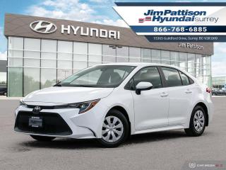 LOW KMS!! LOCAL CAR!! Options include: Apple carplay, Android Auto, Keep lane assist, Back up camera, Alloy wheels, and much more. This used 2022 Toyota Corolla is now available to test drive at Jim Pattison Hyundai Surrey. This amazing local vehicle has been fully inspected at Jim Pattison Hyundai Surrey and all servicing is up to date. It also retains the balance of its factory Toyota warranty. We always include a 30-day powertrain guarantee, 14-day exchange privilege and a CarFax vehicle history report with all of our pre-owned vehicles. For a limited time, this used Corolla is also available at special financing rates! Call 1-866-768-6885! Do you prefer text contact? You can TEXT our sales team directly @ 778-770-1084. Price does not include $599 documentation fee, $380 preparation charge, $599 finance placement fee if applicable and taxes.  DL#10977