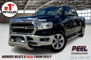 2019 Ram 1500 Big Horn Crew Cab | 5.7L Hemi V8 | Power Sunroof | Bull Bar w/ LED Lights | Remote Start | Uconnect 8.4" Touchscreen Display | Apple CarPlay & Android Auto | Bluetooth | 20x9 Premium Wheels | Class IV Hitch Receiver | Side Steps | Hard Tri-fold Tonneau Cover | Spray-in Bed Liner | Rear Power Sliding Window | Power Adjustable Pedals

Clean Carfax

Introducing the 2019 Ram 1500 Big Horn Crew Cab, a powerhouse of capability and comfort. With its robust 5.7L Hemi V8 engine, this truck is ready to tackle any task you throw its way. Equipped with a Power Sunroof, you can enjoy the open air and soak in the scenery on your adventures. The addition of a Bull Bar with LED Lights not only enhances its rugged appearance but also provides added visibility on dark trails or roads. With convenient features like Remote Start, Uconnect 8.4" Touchscreen Display with Apple CarPlay and Android Auto, and Bluetooth connectivity, staying connected and entertained on the road is effortless. Rolling on 20x9 Premium Wheels, this truck commands attention wherever it goes. Practical additions like a Class IV Hitch Receiver, Side Steps, and a Hard Tri-fold Tonneau Cover ensure that youre prepared for any hauling or storage needs. Plus, with a Spray-in Bed Liner and Rear Power Sliding Window, convenience and functionality are at your fingertips. Get behind the wheel of the 2019 Ram 1500 Big Horn Crew Cab and experience the perfect blend of power, versatility, and comfort.
______________________________________________________

Engage & Explore with Peel Chrysler: Whether youre inquiring about our latest offers or seeking guidance, 1-866-652-6197 connects you directly. Dive deeper online or connect with our team to navigate your automotive journey seamlessly.

WE TAKE ALL TRADES & CREDIT. WE SHIP ANYWHERE IN CANADA! OUR TEAM IS READY TO SERVE YOU 7 DAYS! COME SEE WHY NOBODY BEATS A DEAL FROM PEEL! Your Source for ALL make and models used cars and trucks
______________________________________________________

*FREE CarFax (click the link above to check it out at no cost to you!)*

*FULLY CERTIFIED! (Have you seen some of these other dealers stating in their advertisements that certification is an additional fee? NOT HERE! Our certification is already included in our low sale prices to save you more!)

______________________________________________________

Peel Chrysler  A Trusted Destination: Based in Port Credit, Ontario, we proudly serve customers from all corners of Ontario and Canada including Toronto, Oakville, North York, Richmond Hill, Ajax, Hamilton, Niagara Falls, Brampton, Thornhill, Scarborough, Vaughan, London, Windsor, Cambridge, Kitchener, Waterloo, Brantford, Sarnia, Pickering, Huntsville, Milton, Woodbridge, Maple, Aurora, Newmarket, Orangeville, Georgetown, Stouffville, Markham, North Bay, Sudbury, Barrie, Sault Ste. Marie, Parry Sound, Bracebridge, Gravenhurst, Oshawa, Ajax, Kingston, Innisfil and surrounding areas. On our website www.peelchrysler.com, you will find a vast selection of new vehicles including the new and used Ram 1500, 2500 and 3500. Chrysler Grand Caravan, Chrysler Pacifica, Jeep Cherokee, Wrangler and more. All vehicles are priced to sell. We deliver throughout Canada. website or call us 1-866-652-6197. 

Your Journey, Our Commitment: Beyond the transaction, Peel Chrysler prioritizes your satisfaction. While many of our pre-owned vehicles come equipped with two keys, variations might occur based on trade-ins. Regardless, our commitment to quality and service remains steadfast. Experience unmatched convenience with our nationwide delivery options. All advertised prices are for cash sale only. Optional Finance and Lease terms are available. A Loan Processing Fee of $499 may apply to facilitate selected Finance or Lease options. If opting to trade an encumbered vehicle towards a purchase and require Peel Chrysler to facilitate a lien payout on your behalf, a Lien Payout Fee of $299 may apply. Contact us for details. Peel Chrysler Pre-Owned Vehicles come standard with only one key.