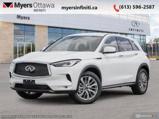<b>Heated Seats,  Heated Steering Wheel,  Power Liftgate,  Wireless Charging Pad,  Wi-Fi Hotspot!</b><br> <br> <br> <br>  Innovative and reinventive, this Infiniti QX50 is for those who defy the status quo. <br> <br>With stylish exterior looks and an upscale interior, this Infiniti QX50 rubs shoulders with the best luxury crossovers in the segment. Focusing on engaging on-road dynamics with dazzling styling, the QX50 is a fantastic option for those in pursuit of cutting-edge refinement. The interior exudes unpretentious luxury, with a suite of smart tech that ensures youre always connected and safe when on the road.<br> <br> This lunar white SUV  has an automatic transmission and is powered by a  268HP 2.0L 4 Cylinder Engine.<br> <br> Our QX50s trim level is PURE. This QX50 rewards you with delightful standard features such as heated front seats with lumbar support, a heated steering wheel, adaptive cruise control, a wireless charging pad, a power liftgate for rear cargo access, and leatherette seating surfaces. Infotainment duties are handled by dual 8-inch and 7-inch touchscreens, with Apple CarPlay, Android Auto and SiriusXM. Safety features include blind spot detection, lane departure warning with lane keeping assist, front and rear collision mitigation, and rear parking sensors. This vehicle has been upgraded with the following features: Heated Seats,  Heated Steering Wheel,  Power Liftgate,  Wireless Charging Pad,  Wi-fi Hotspot,  Adaptive Cruise Control,  Lane Departure Warning. <br><br> <br>To apply right now for financing use this link : <a href=https://www.myersinfiniti.ca/finance/ target=_blank>https://www.myersinfiniti.ca/finance/</a><br><br> <br/>    0% financing for 24 months. 5.49% financing for 84 months. <br> Buy this vehicle now for the lowest bi-weekly payment of <b>$414.60</b> with $0 down for 84 months @ 5.49% APR O.A.C. ( taxes included, $821  and licensing fees    ).  Incentives expire 2024-05-31.  See dealer for details. <br> <br><br> Come by and check out our fleet of 30+ used cars and trucks and 100+ new cars and trucks for sale in Ottawa.  o~o