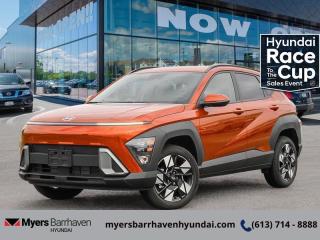 <b>Heated Seats,  Remote Start,  Apple CarPlay,  Android Auto,  Heated Steering Wheel!</b><br> <br> <br> <br>  This Kona may be a small SUV but its big on adventure. <br> <br>With more versatility than its tiny stature lets on, this Kona is ready to prove that big things can come in small packages. With an incredibly long feature list, this Kona is incredibly safe and comfortable, compatible with just about anything, and ready for lifes next big adventure. For distilled perfection in the busy crossover SUV segment, this Kona is the obvious choice.<br> <br> This orange SUV  has an automatic transmission and is powered by a  147HP 2.0L 4 Cylinder Engine.<br> <br> Our Konas trim level is Preferred AWD. This Kona Preferred AWD rewards you with all-weather usability and steps things up with a heated steering wheel, adaptive cruise control and upgraded aluminum wheels, along with standard features such as heated front seats, front and rear LED lights, remote engine start, and an immersive dual-LCD dash display with a 12.3-inch infotainment screen bundled with Apple CarPlay, Android Auto and Bluelink+ selective service internet access. Safety features also include blind spot detection, lane keeping assist with lane departure warning, front pedestrian braking, and forward collision mitigation. This vehicle has been upgraded with the following features: Heated Seats,  Remote Start,  Apple Carplay,  Android Auto,  Heated Steering Wheel,  Adaptive Cruise Control,  Aluminum Wheels. <br><br> <br/> See dealer for details. <br> <br><br> Come by and check out our fleet of 30+ used cars and trucks and 90+ new cars and trucks for sale in Ottawa.  o~o