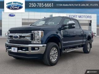 <b>FX4 Off-Road Package, XLT Premium Package, Navigation, Heated Seats, Diesel Engine!</b><br> <br>  Compare at $61355 - Our Price is just $58995! <br> <br>   This Ford Super Duty is the toughest, most capable pickup truck that Ford has ever built, and thats saying a lot. This  2019 Ford F-350 Super Duty is for sale today in Fort St John. <br> <br>High-strength, military grade aluminum construction in the body of this F-350 cuts out weight without sacrificing toughness. That weight reduction was reinvested in a fully boxed frame and stronger axles and chassis components. That brilliant engineering doesnt stop in the frame and body - the drivetrain at the heart of this Super Duty delivers the power and torque you need to get the job done. This truck is strong, comfortable, and ready for anything. This  sought after diesel Crew Cab 4X4 pickup  has 109,925 kms. Its  blue jeans metallic in colour  . It has a 6 speed automatic transmission and is powered by a  450HP 6.7L 8 Cylinder Engine.  <br> <br> Our F-350 Super Dutys trim level is XLT. Upgrading to this F-350 XLT trim is a great choice as it adds some useful features such as aluminum wheels, chrome exterior accents with a rear bumper step, a Class V trailer hitch and power heated side telescoping mirrors. It also includes a power locking tailgate with remote keyless entry, SYNC with SiriusXM radio, a rear view camera, power windows, power doors with remote keyless entry, air conditioning, cruise control and much more. This vehicle has been upgraded with the following features: Fx4 Off-road Package, Xlt Premium Package, Navigation, Heated Seats, Diesel Engine, Trailer Tow Package, Fordpass Connect 4g Wifi. <br> To view the original window sticker for this vehicle view this <a href=http://www.windowsticker.forddirect.com/windowsticker.pdf?vin=1FT8W3BT7KEG27732 target=_blank>http://www.windowsticker.forddirect.com/windowsticker.pdf?vin=1FT8W3BT7KEG27732</a>. <br/><br> <br>To apply right now for financing use this link : <a href=https://www.fortmotors.ca/apply-for-credit/ target=_blank>https://www.fortmotors.ca/apply-for-credit/</a><br><br> <br/><br><br> Come by and check out our fleet of 30+ used cars and trucks and 70+ new cars and trucks for sale in Fort St John.  o~o