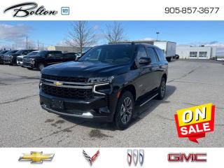 <b>20 Aluminum Wheels, Driver Alert Package!</b><br> <br> <br> <br>  Get behind the wheel of this Tahoe and experience all the awesome innovations this SUV has to offer. <br> <br>This Chevy Tahoe has the strength and capability to pull off anything, from the hustle and bustle of your daily commute to weekend excursions. The impressive amount of cargo space offers the room you need for not only your gear but all of your passengers stuff as well. The spacious, well-appointed interior makes this SUV a pleasure to ride in for the driver and passengers alike. Work hard and play harder with this capable Chevy Tahoe.<br> <br> This black SUV  has an automatic transmission and is powered by a  355HP 5.3L 8 Cylinder Engine.<br> <br> Our Tahoes trim level is LS. This Tahoe LS is decked with great standard features such as wireless Apple CarPlay and Android Auto, remote engine start with keyless entry, LED headlights with IntelliBeam, tri-zone climate control, and SiriusXM satellite radio. Safety features also include automatic emergency braking, lane keeping assist with lane departure warning, and front and rear park assist. This vehicle has been upgraded with the following features: 20 Aluminum Wheels, Driver Alert Package. <br><br> <br>To apply right now for financing use this link : <a href=http://www.boltongm.ca/?https://CreditOnline.dealertrack.ca/Web/Default.aspx?Token=44d8010f-7908-4762-ad47-0d0b7de44fa8&Lang=en target=_blank>http://www.boltongm.ca/?https://CreditOnline.dealertrack.ca/Web/Default.aspx?Token=44d8010f-7908-4762-ad47-0d0b7de44fa8&Lang=en</a><br><br> <br/> Weve discounted this vehicle $1981.    4.99% financing for 84 months. <br> Buy this vehicle now for the lowest bi-weekly payment of <b>$468.94</b> with $7997 down for 84 months @ 4.99% APR O.A.C. ( Plus applicable taxes -  Plus applicable fees   ).  Incentives expire 2024-04-30.  See dealer for details. <br> <br>At Bolton Motor Products, we offer new Chevrolet, Cadillac, Buick, GMC cars and trucks in Bolton, along with used cars, trucks and SUVs by top manufacturers. Our sales staff will help you find that new or used car you have been searching for in the Bolton, Brampton, Nobleton, Kleinburg, Vaughan, & Maple area. o~o