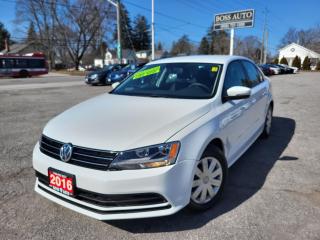 <p><span style=font-family: Segoe UI, sans-serif; font-size: 18px;>EXCELLENT CONDITION AND WELL MAINTAINED PEARL WHITE VOLKSWAGEN SEDAN EQUIPPED W/ THE ECO FRIENDLY 4 CYLINDER1.4L TSI TURBO ENGINE, LOADED W/ BLUETOOTH CONNECTION, REAR-VIEW CAMERA, KEYLESS ENTRY, HEATED SEATS, TINTED WINDOWS, AIR CONDITIONING, POWER LOCKS/WINDOWS AND MIRRORS, ALLOY RIMS, AM/FM/XM/CD RADIO, CRUISE CONTROL WARRANTIES AND MORE! This vehicle comes certified with all-in pricing excluding HST tax and licensing. Also included is a complimentary 36 days complete coverage safety and powertrain warranty, and one year limited powertrain warranty. Please visit www.bossauto.ca for more details!</span></p>