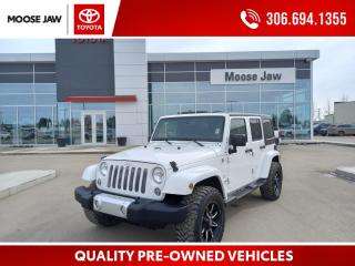 Used 2014 Jeep Wrangler Unlimited Sahara LOCAL TRADE, WELL EQUIPPED SAHARA EDITION, BOTH HARD AND SOFT TOPS INCLUDED for sale in Moose Jaw, SK