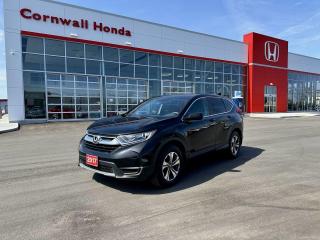 Black 2017 Honda CR-V LX FWD CVT 1.5L I4 Turbocharged DOHC 16V LEV3-ULEV70 190hp. Reliability is what the CR-V is all about. This CR-V is great for anyone looking for a safe and reliable mid-size SUV to take them anywhere! Every pre-owned vehicle Cornwall Honda gets must go through a rigorous 100-point safety inspection performed by our Honda-trained technicians. 



At Cornwall Honda, we wouldnt let you leave our lot in a dirty vehicle, thats why our experienced, on-hand detailers are ready to take care of each vehicle sold. This is to ensure that your pre-owned vehicle looks as best as it possibly can. From steam cleaning all materials and fabrics to polishing any type of surface, we do it all!



Visit us at our dealership located at 2660 Brookdale Ave., Cornwall, ON.



Welcome to Cornwall Honda where we have been proudly serving the Cornwall and surrounding area since the early 1970s. Our team is committed to making this your best car-buying experience. One-stop shopping is a reality at Cornwall Honda. We have the vehicle that meets your needs. Located in beautiful Cornwall, just south of highway 401.



Cornwall Honda offers preferred bank rates and finance options for all walks-of-life in a professional, informative, and comfortable atmosphere. Our Finance team will work for you to get you approved for the vehicle you want.



CALL TODAY TO BOOK YOUR TEST DRIVE!!!!!





Certified. 

  * Owners tend to comment positively on ride quality, overall comfort, versatility, flexibility, roominess, and good fuel efficiency. The CR-V, when equipped with proper winter tires, is a confident and sure-footed performer in winter months, and several upscale design touches throughout the handy and accommodating cabin were also highly rated. Source: autoTRADER.ca