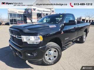 <b>Tow Hitch,  Cargo Box Lights,  Rear Camera,  Streaming Audio,  Push Button Start!</b><br> <br>  Compare at $51490 - Our Price is just $49990! <br> <br>   Whether youre on the job site, driving around town, or making a long haul trip, this Ram 2500HD gets the job done with ease. This  2019 Ram 2500 is for sale today in Manotick. <br> <br>This 2019 Ram 2500HD delivers exactly what you need: superior capability and exceptional levels of comfort, all backed with proven reliability. Whether youre in the commercial sector or looking for serious recreational towing rig, this impressive Ram 2500HD is ready for anything that you are.This  sought after diesel Regular Cab 4X4 pickup  has 66,406 kms. Its  black in colour  . It has an automatic transmission and is powered by a Cummins 370HP 6.7L Straight 6 Cylinder Engine. <br> <br> Our 2500s trim level is Big Horn. This Ram 2500 is equipped with the Big Horn package and offers excellent features and a hard working attitude. This workhorse comes with chrome and body colored exterior accents, power heated trailer-tow mirrors, a 4 speaker sound system with wireless streaming audio, cruise control, push button start with proximity sensors, cargo box lights, a class IV hitch receiver with trailer brake controller, a rear view camera and a tough HD suspension that is designed to handle whatever you can throw at it! This vehicle has been upgraded with the following features: Tow Hitch,  Cargo Box Lights,  Rear Camera,  Streaming Audio,  Push Button Start,  Cruise Control,  Proximity Key. <br> To view the original window sticker for this vehicle view this <a href=http://www.chrysler.com/hostd/windowsticker/getWindowStickerPdf.do?vin=3C6MR5BL4KG574179 target=_blank>http://www.chrysler.com/hostd/windowsticker/getWindowStickerPdf.do?vin=3C6MR5BL4KG574179</a>. <br/><br> <br>To apply right now for financing use this link : <a href=https://CreditOnline.dealertrack.ca/Web/Default.aspx?Token=3206df1a-492e-4453-9f18-918b5245c510&Lang=en target=_blank>https://CreditOnline.dealertrack.ca/Web/Default.aspx?Token=3206df1a-492e-4453-9f18-918b5245c510&Lang=en</a><br><br> <br/><br> Buy this vehicle now for the lowest weekly payment of <b>$191.03</b> with $0 down for 84 months @ 9.99% APR O.A.C. ( Plus applicable taxes -  and licensing fees   ).  See dealer for details. <br> <br>If youre looking for a Dodge, Ram, Jeep, and Chrysler dealership in Ottawa that always goes above and beyond for you, visit Myers Manotick Dodge today! Were more than just great cars. We provide the kind of world-class Dodge service experience near Kanata that will make you a Myers customer for life. And with fabulous perks like extended service hours, our 30-day tire price guarantee, the Myers No Charge Engine/Transmission for Life program, and complimentary shuttle service, its no wonder were a top choice for drivers everywhere. Get more with Myers! <br>*LIFETIME ENGINE TRANSMISSION WARRANTY NOT AVAILABLE ON VEHICLES WITH KMS EXCEEDING 140,000KM, VEHICLES 8 YEARS & OLDER, OR HIGHLINE BRAND VEHICLE(eg. BMW, INFINITI. CADILLAC, LEXUS...)<br> Come by and check out our fleet of 40+ used cars and trucks and 110+ new cars and trucks for sale in Manotick.  o~o