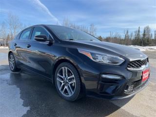 <b>Wireless Charging, Blind Spot Monitoring, LED Lights, Aluminum Wheels, Lane Keep Assist, Heated Seats, Heated Steering Wheel, Apple CarPlay, Android Auto, Accident Free on Carfax Report, Fresh Oil Change, Certified!<br> <br></b><br>   Compare at $20795 - Kia of Timmins is just $19995! <br> <br> This vehicle was a previous daily rental.   This 2020 Kia Forte offers premium performance that complements and matches its good looks and sporty styling. This  2020 Kia Forte is fresh on our lot in Timmins. <br> <br>Very reminiscent of the flagship Stinger, this Kia Forte has the good looks to match its outstanding performance capabilities. With a spacious interior seldom found in a compact sedan, this Forte offers affordable practicality for a vibrant and active family. Further complementing the quality of this vehicle is the excellent fit and finish, both inside and out, allowing for a solid feeling regardless of the road surface or condition.This  sedan has 76,770 kms. Its  black in colour  . It has a cvt transmission and is powered by a  147HP 2.0L 4 Cylinder Engine.  It may have some remaining factory warranty, please check with dealer for details. <br> <br> Our Fortes trim level is EX+ IVT. This Kia Forte EX+ adds a sunroof, LED lighting with automatic high beam assist, LED taillights and larger aluminum wheels to the already incredible EX trim. Additional features include wireless charging, lane keep assistance, blind spot monitoring with rear cross traffic alert, driver attention alerts, forward collision avoidance assistance, heated front seats and steering wheel, leather wrapped steering wheel and shift knob and remote keyless entry. Infotainment is provided by an impressive system complete with an 8 inch display, Apple CarPlay, Android Auto, Bluetooth streaming audio and USB inputs. This vehicle has been upgraded with the following features: Air, Rear Air, Tilt, Cruise, Power Windows, Power Locks, Power Mirrors. <br> <br>To apply right now for financing use this link : <a href=https://www.kiaoftimmins.com/timmins-ontario-car-loan-application target=_blank>https://www.kiaoftimmins.com/timmins-ontario-car-loan-application</a><br><br> <br/><br> Buy this vehicle now for the lowest bi-weekly payment of <b>$148.22</b> with $0 down for 84 months @ 8.99% APR O.A.C. ( Plus applicable taxes -  Plus applicable fees   / Total Obligation of $26975  ).  See dealer for details. <br> <br>As a local, family owned and operated dealership we look to be your number one place to buy your new vehicle! Kia of Timmins has been serving a large community across northern Ontario since 2001 and focuses highly on customer satisfaction. Our #1 priority is to make you feel at home as soon as you step foot in our dealership. Family owned and operated, our business is in Timmins, Ontario the city with the heart of gold. Also positioned near many towns in which we service such as: South Porcupine, Porcupine, Gogama, Foleyet, Chapleau, Wawa, Hearst, Mattice, Kapuskasing, Moonbeam, Fauquier, Smooth Rock Falls, Moosonee, Moose Factory, Fort Albany, Kashechewan, Abitibi Canyon, Cochrane, Iroquois falls, Matheson, Ramore, Kenogami, Kirkland Lake, Englehart, Elk Lake, Earlton, New Liskeard, Temiskaming Shores and many more.We have a fresh selection of new & used vehicles for sale for you to choose from. If we dont have what you need, we can find it! All makes and models are within our reach including: Dodge, Chrysler, Jeep, Ram, Chevrolet, GMC, Ford, Honda, Toyota, Hyundai, Mitsubishi, Nissan, Lincoln, Mazda, Subaru, Volkswagen, Mini-vans, Trucks and SUVs.<br><br>We are located at 1285 Riverside Drive, Timmins, Ontario. Too far way? We deliver anywhere in Ontario and Quebec!<br><br>Come in for a visit, call 1-800-661-6907 to book a test drive or visit <a href=https://www.kiaoftimmins.com>www.kiaoftimmins.com</a> for complete details. All prices are plus HST and Licensing.<br><br>We look forward to helping you with all your automotive needs!<br> o~o
