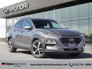 <b>Sunroof,  Heated Seats,  Wireless Charging,  Rear View Camera,  Blind Spot Assist!</b><br> <br>  Compare at $20084 - Our Price is just $19499! <br> <br>   Thanks to its edgy styling, this Hyundai Kona stands out in a crowded field of compact crossovers. This  2018 Hyundai Kona is for sale today in Ottawa. <br> <br>This all-new Kona is the latest addition to the Hyundai SUV family - a new breed of SUV to take on the city. With this Kona, driving and parking in the urban jungle doesnt have to be stressful. Enjoy the agile maneuverability of a passenger car, and the higher perspective of an SUV - its really the best of both worlds! Furthermore, this Kona is filled with technology that just makes everything easier. This  SUV has 96,563 kms. Its  silver in colour  . It has an automatic transmission and is powered by a  175HP 1.6L 4 Cylinder Engine.  It may have some remaining factory warranty, please check with dealer for details. <br> <br> Our Konas trim level is Ultimate. This Kona Ultimate gives you the best of everything without breaking the bank. It comes with the Hyundai SmartSense safety tech suite which includes lane keeping assist, driver attention warning, and blind spot collision warning, a color touchscreen with navigation, Infinity premium audio, LED headlights with high beam assist, a wireless charging pad, heated seats, a heated steering wheel, an 8-inch head-up display, a rearview camera, and more. This vehicle has been upgraded with the following features: Sunroof,  Heated Seats,  Wireless Charging,  Rear View Camera,  Blind Spot Assist,  Heated Steering Wheel,  Aluminum Wheels. <br> <br/><br> Buy this vehicle now for the lowest bi-weekly payment of <b>$140.62</b> with $0 down for 84 months @ 6.99% APR O.A.C. ( Plus applicable taxes -  & fees   ).  See dealer for details. <br> <br>*LIFETIME ENGINE TRANSMISSION WARRANTY NOT AVAILABLE ON VEHICLES WITH KMS EXCEEDING 140,000KM, VEHICLES 8 YEARS & OLDER, OR HIGHLINE BRAND VEHICLE(eg. BMW, INFINITI. CADILLAC, LEXUS...)<br> Come by and check out our fleet of 30+ used cars and trucks and 100+ new cars and trucks for sale in Ottawa.  o~o