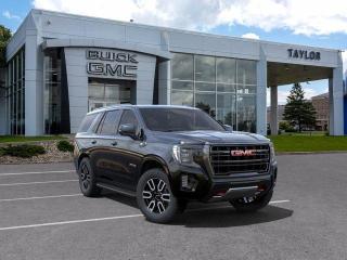 <b>Leather Seats,  Cooled Seats,  Power Liftgate,  Lane Keep Assist,  Remote Start!</b><br> <br>   Truly an all-purpose vehicle, this GMC Yukon carries a ton of passengers and cargo with ease, and looks good doing it. <br> <br>This GMC Yukon is a traditional full-size SUV thats thoroughly modern. With its truck-based body-on-frame platform, its every bit as tough and capable as a full size pickup truck. The handsome exterior and well-appointed interior are what make this SUV a desirable family hauler. This GMC Yukon sits above the competition in tech, features and aesthetics while staying capable and comfortable enough to take the whole family and a camper along for the adventure. <br> <br> This void blk SUV  has an automatic transmission and is powered by a  420HP 6.2L 8 Cylinder Engine.<br> <br> Our Yukons trim level is AT4. Upgrading to this Yukon AT4 gives you premium exterior and interior features like cooled leather seats, a Magnetic Ride Control suspension, a large 10.2 inch colour touchscreen featuring wireless Apple CarPlay, Android Auto and a Bose premium audio system, exclusive black aluminum wheels, black chrome accents, a unique front end design, red recovery hooks and LED headlights. This distinctive SUV also includes a leather steering wheel, power liftgate, power front seats, 4G WiFi hotspot, GMC Connected Access, a remote engine start, HD rear view camera, Teen Driver Technology, front pedestrian braking, front and rear parking assist, lane keep assist with lane departure warning, tow/haul mode, trailering equipment, wireless charging and plenty of cargo room! This vehicle has been upgraded with the following features: Leather Seats,  Cooled Seats,  Power Liftgate,  Lane Keep Assist,  Remote Start,  Android Auto,  Apple Carplay. <br><br> <br>To apply right now for financing use this link : <a href=https://www.taylorautomall.com/finance/apply-for-financing/ target=_blank>https://www.taylorautomall.com/finance/apply-for-financing/</a><br><br> <br/>    4.99% financing for 84 months. <br> Buy this vehicle now for the lowest bi-weekly payment of <b>$676.92</b> with $0 down for 84 months @ 4.99% APR O.A.C. ( Plus applicable taxes -  Plus applicable fees   / Total Obligation of $122550   / Federal Luxury Tax of $650.00 included.).  Incentives expire 2024-05-31.  See dealer for details. <br> <br> <br>LEASING:<br><br>Estimated Lease Payment: $699 bi-weekly <br>Payment based on 7.9% lease financing for 48 months with $0 down payment on approved credit. Total obligation $72,785. Mileage allowance of 16,000 KM/year. Offer expires 2024-05-31.<br><br><br><br> Come by and check out our fleet of 80+ used cars and trucks and 150+ new cars and trucks for sale in Kingston.  o~o