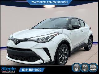 New Price!Blizzard Pearl 2020 Toyota C-HR LE | FOR SALE IN FREDERICTON | FWD CVT 2.0L I4 SMPI DOHC 16V LEV3-ULEV125 144hp* Market Value Pricing *, 17 Steel Wheels, 4-Wheel Disc Brakes, 6 Speakers, ABS brakes, Air Conditioning, AM/FM radio, Apple CarPlay/Android Auto, Auto High-beam Headlights, Auto-dimming Rear-View mirror, Automatic temperature control, Brake assist, Bumpers: body-colour, Delay-off headlights, Driver door bin, Driver vanity mirror, Dual front impact airbags, Dual front side impact airbags, Electronic Stability Control, Fabric Seat Surfaces, Four wheel independent suspension, Front anti-roll bar, Front Bucket Seats, Front dual zone A/C, Front reading lights, Fully automatic headlights, Heated door mirrors, Illuminated entry, Knee airbag, Leather Shift Knob, Low tire pressure warning, Occupant sensing airbag, Outside temperature display, Overhead airbag, Panic alarm, Passenger door bin, Passenger vanity mirror, Power door mirrors, Power steering, Power windows, Radio data system, Radio: Entune Audio, Rear anti-roll bar, Rear side impact airbag, Rear window defroster, Rear window wiper, Remote keyless entry, Speed control, Speed-sensing steering, Split folding rear seat, Spoiler, Steering wheel mounted audio controls, Tachometer, Telescoping steering wheel, Tilt steering wheel, Traction control, Trip computer, Turn signal indicator mirrors, Variably intermittent wipers.Certification Program Details: 80 Point Inspection Fresh Oil Change Full Vehicle Detail Full tank of Gas 2 Years Fresh MVI Brake through InspectionSteele GMC Buick Fredericton offers the full selection of GMC Trucks including the Canyon, Sierra 1500, Sierra 2500HD & Sierra 3500HD in addition to our other new GMC and new Buick sedans and SUVs. Our Finance Department at Steele GMC Buick are well-versed in dealing with every type of credit situation, including past bankruptcy, so all customers can have confidence when shopping with us!Steele Auto Group is the most diversified group of automobile dealerships in Atlantic Canada, with 47 dealerships selling 27 brands and an employee base of well over 2300.Reviews:* The Toyota C-HR seems to have impressed owners with its nicely balanced ride and handling equation, with some owners noting the machine handles and rides well. Quick steering and sporty looks draw praise from driving enthusiasts, and fuel economy seems well-rated, too. Source: autoTRADER.ca