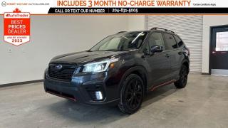 ** WELL EQUIPPED! ** 2019 Subaru Forester Sport AWD with Eye-Sight Pkg ** ADAPTIVE CRUISE CONTROL | REVERSE CAMERA | POWER MOONROOF | POWER ADJUSTABLE AND HEATED SEATS | APPLE CARPLAY | ANDROID AUTO | PUSH BUTTON START | REMOTE KEYLESS ENTRY 

Welcome to West Coast Auto & RV - Proudly offering one of Winnipegs Largest selections of Pre-Owned vehicles and winner of AutoTraders Best Priced Dealer Award 4 consecutive years in 2020 | 2021 | 2022 and 2023! All Pre-Owned vehicles are completely safety-certified, come with a free Carfax history report and are also backed by a 3-Month Warranty at no charge!

This vehicle is eligible for extended warranty programs, competitive financing, and can be purchased from anywhere across Canada. Looking to trade a vehicle? Contact a Sales Associate today to complete a complimentary appraisal either in store or from the comfort of your own home!

Check out our 4.8 Star Rating on Google and discover why more customers are choosing to shop with West Coast Auto & RV. Call us or Text us at (204) 831 5005 today to book your test drive today! 

DP#0038