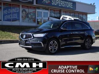 <b>LOADED AWD !! NAVIGATION, REAR CAMERA, LANE DEPARTURE, LANE KEEPING, ADAPTIVE CRUISE CONTROL, COLLISION SENSORS, HEATED SEATS, HEATED STEERING WHEEL, LEATHER, POWER SEATS, SUNROOF, POWER LIFTGATE, 3RD ROW SEATING, 20-INCH ALLOY WHEELS<br></b><br>      This  2017 Acura MDX is for sale today. <br> <br>Precision crafted performance is at the heart of everything Acura does and its in every detail of the MDX crossover. From the bold design to groundbreaking technology, the MDX is pure progress for SUVs, and for drivers. Versatility, technology, and a rewarding driving experience come together seamlessly in the luxurious Acura MDX. This  SUV has 129,034 kms. Its  black in colour  . It has an automatic transmission and is powered by a  290HP 3.5L V6 Cylinder Engine. <br> <br> Our MDXs trim level is Navigation. This Acura MDX is an outstanding value. It comes standard with navigation, heated leather seats, Smart Slide second row seat, 50/50 split folding third seat, a heated steering wheel, a power moonroof, Bluetooth, SiriusXM, surround sound audio, adaptive cruise control, lane keep assist, automatic emergency braking, forward collision warning, blind spot detection, a rearview camera, a power tailgate, remote start, tri-zone automatic climate control, and more.<br> <br>To apply right now for financing use this link : <a href=https://www.cmhniagara.com/financing/ target=_blank>https://www.cmhniagara.com/financing/</a><br><br> <br/><br>Trade-ins are welcome! Financing available OAC ! Price INCLUDES a valid safety certificate! Price INCLUDES a 60-day limited warranty on all vehicles except classic or vintage cars. CMH is a Full Disclosure dealer with no hidden fees. We are a family-owned and operated business for over 30 years! o~o