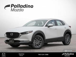 <b>Heated Seats,  Apple CarPlay,  Android Auto,  Blind Spot Detection,  LED Lights!</b><br> <br> <br> <br>  The versatile design of the 2024 Mazda CX-30 offers ease and agility without compromising on capability and space. <br> <br>Designed for an effortless drive, the luxurious CX-30 is sure to impress. Its refined cabin is quiet, instilling a feeling of tranquility behind the wheel. With plenty of cabin space, this gorgeous compact SUV is ready to handle any task you put in front of it. Innovative performance is not just about power, its about a responsive and engaging drive that connects you to the road.<br> <br> This snowflake white pearl SUV  has an automatic transmission and is powered by a  2.5L I4 16V GDI DOHC engine.<br> <br> Our CX-30s trim level is GX. This premium and upscale crossover SUV wows with amazing standard features such as heated front seats, 60-40 folding bench rear seats, proximity key with push button start, an 8-speaker Mazda Harmonic Acoustics audio system, Apple CarPlay, Android Auto, and an 8.8-inch infotainment screen. Additional features include active blind spot monitoring, rear cross traffic alert, front and rear cupholders, smart device remote engine start, LED headlights with perimeter approach lights, and even more! This vehicle has been upgraded with the following features: Heated Seats,  Apple Carplay,  Android Auto,  Blind Spot Detection,  Led Lights,  Proximity Key,  Steering Wheel Controls. <br><br> <br>To apply right now for financing use this link : <a href=https://www.palladinomazda.ca/finance/ target=_blank>https://www.palladinomazda.ca/finance/</a><br><br> <br/>    Incentives expire 2024-04-30.  See dealer for details. <br> <br>Palladino Mazda in Sudbury Ontario is your ultimate resource for new Mazda vehicles and used Mazda vehicles. We not only offer our clients a large selection of top quality, affordable Mazda models, but we do so with uncompromising customer service and professionalism. We takes pride in representing one of Canadas premier automotive brands. Mazda models lead the way in terms of affordability, reliability, performance, and fuel efficiency.<br> Come by and check out our fleet of 80+ used cars and trucks and 80+ new cars and trucks for sale in Sudbury.  o~o