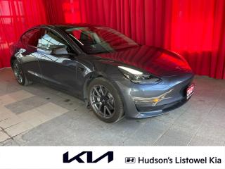 This Tesla Model 3 Long Range Features a Electric Engine, Charcoal Grey Exterior, Black Leather Interior, Fixed Laminated Glass Sunroof, Premium Heated Front Bucket Seats, 8-Way Power Front Seats w/ 4-Way Power Lumbar Support, 60-40 Folding Bench Front Facing Heated Rear Seat, Remote Keyless Entry, Distance Pacing w/ Traffic Stop/Go, Aerial View Camera System, Back-Up Camera, Left/Front/Right Side Camera, Forward Collision Mitigation, Rear Collision Warning, Front Collision Mitigation, Driver Monitoring Alert, Lane Keep Assist, Lane Departure Warning, Valet Function, Brake Assist, Hill Hold Control, Electronic Stability Control, Electric Parking Brake, Power Windows/Door Locks, Premium Audio System, Smart Device Integration, 15 Performance Speakers, USB Ports, Power Tilt/Telescoping Steering Column, Heated/Leather Wrapped Steering Wheel, Cruise Control w/ Steering Wheel Controls, Electric Power-Assist Speed Sensing Steering, Dual Zone Front Automatic Air Conditioning w/ Steering Wheel Controls, Fixed Rear Window w/ Defroster, Light Tinted Glass, Power w/ Tilt Down Heated Auto Dimming Side Mirrors w/ Power Folding, Variable Intermittent Wipers, Automatic Highbeams, Front Fog Lamps, LED Brake Lights, Tire Specific Low Tire Pressure Warning, 18 Wheels. 

<br> <br><i>-- The Larry Hudson Group is a family run automotive organization that has enjoyed growth for over 40 years of business. We have a great selection of new inventory and what we feel are the best reconditioned used cars in Ontario. Hudsons NEED your trade. We can offer you top market value for your current vehicle. Please come and partake in a great buying experience with the Larry Hudson Group in Listowel. FREE CarFax report available with every used vehicle! --</i>