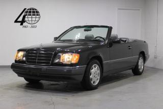 <p>Our 1995 E320 is a classic Mercedes E-class convertible with a straight 6 engine and CLEAN, Ontario local ownership history! Optioned in Blue Black with two-tone styling on 16” wheels, over a grey leather interior with wood trim, along with power/memory/heated front seats, cruise control, OEM head unit, and power-operated soft-top roof!</p>

<p>World Fine Cars Ltd. has been in business for over 30 years and maintains over 90 pre-owned vehicles in inventory at all times. Every certified retailed vehicle will have a 3 Month 3000 KM POWERTRAIN WARRANTY WITH SEALS AND GASKETS COVERAGE, with our compliments (conditions apply please contact for details). CarFax Reports are always available at no charge. We offer a full service center and we are able to service everything we sell. With a state of the art showroom including a comfortable customer lounge with WiFi access. We invite you to contact us today 1-888-334-2707 www.worldfinecars.com</p>
