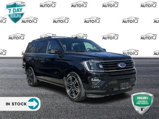 <p><strong>2019 Ford Expedition Limited</strong><p>
<p>4D Sport Utility 3.5L V6 10-Speed Automatic 4WD</p>

<p><strong>Features:</strong></p>
<ul>
  <li>4WD</li>
  <li>12 Speakers</li>
  <li>2nd Row Leather-Trimmed Bucket Seats</li>
  <li>2nd Row Outboard Inflatable Rear Safety Belts</li>
  <li>3.73 Rear-Axle, Limited-Slip</li>
  <li>360-Degree Camera w/Split View</li>
  <li>3rd row seats: split-bench</li>
  <!-- Add more features as needed -->
</ul>

<p><strong>Additional Details:</strong></p>
<ul>
  <li>Adaptive Cruise Control w/Stop & Go</li>
  <li>Convenience Package</li>
  <li>Driver Assistance Package</li>
  <li>Enhanced Active Park Assist w/Parallel Park</li>
  <li>Equipment Group 303A</li>
  <!-- Add more details as needed -->
</ul>

<p><strong>Exterior Features:</strong></p>
<ul>
  <li>5-Bar Gloss Black Grille</li>
  <li>Gloss Black Power Deployable Running Boards</li>
  <li>Gloss Black Tailgate Applique</li>
  <li>Roof rack: rails only</li>
  <!-- Add more exterior features as needed -->
</ul>

<p><strong>Interior Features:</strong></p>
<ul>
  <li>Heated/Ventilated Leather Bucket Seats</li>
  <li>Memory seat</li>
  <li>Navigation System</li>
  <li>Power Liftgate</li>
  <!-- Add more interior features as needed -->
</ul>

<p><strong>Entertainment and Technology:</strong></p>
<ul>
  <li>SYNC 3 Communications & Entertainment System</li>
  <li>Voice-Activated Touchscreen Navigation System</li>
  <li>Rear audio controls</li>
  <li>Rear window wiper</li>
  <!-- Add more entertainment and technology features as needed -->
</ul>

<p><strong>Safety Features:</strong></p>
<ul>
  <li>Adaptive Cruise Control w/Stop & Go</li>
  <li>Emergency communication system: SYNC 3 911 Assist</li>
  <li>Pre-Collision Assist w/Pedestrian Detection</li>
  <li>Security system</li>
  <!-- Add more safety features as needed -->
</ul>

<p><strong>Wheels:</strong></p>
<ul>
  <li>20 Premium Dark Tarnished Painted</li>
  <li>22 Premium Black-Painted Aluminum</li>
  <!-- Add more wheel details as needed -->
</ul>

SPECIAL NOTE: This vehicle is reserved for AutoIQs Retail Customers Only. Please, No Dealer Calls 
<br/><br/>
Dont Delay! With over 140 Sales Professionals Promoting this Pre-Owned Vehicle through 17 Dealerships Representing 11 Communities Across Ontario, this Great Value Wont Last Long!
<br/><br/>
AutoIQ proudly offers a 7 Day Money Back Guarantee. Buy with Complete Confidence. You wont be disappointed!
<p> </p>

<h4>VALUE+ CERTIFIED PRE-OWNED VEHICLE</h4>

<p>36-point Provincial Safety Inspection<br />
172-point inspection combined mechanical, aesthetic, functional inspection including a vehicle report card<br />
Warranty: 30 Days or 1500 KMS on mechanical safety-related items and extended plans are available<br />
Complimentary CARFAX Vehicle History Report<br />
2X Provincial safety standard for tire tread depth<br />
2X Provincial safety standard for brake pad thickness<br />
7 Day Money Back Guarantee*<br />
Market Value Report provided<br />
Complimentary 3 months SIRIUS XM satellite radio subscription on equipped vehicles<br />
Complimentary wash and vacuum<br />
Vehicle scanned for open recall notifications from manufacturer</p>

<p>SPECIAL NOTE: This vehicle is reserved for AutoIQs retail customers only. Please, No dealer calls. Errors & omissions excepted.</p>

<p>*As-traded, specialty or high-performance vehicles are excluded from the 7-Day Money Back Guarantee Program (including, but not limited to Ford Shelby, Ford mustang GT, Ford Raptor, Chevrolet Corvette, Camaro 2SS, Camaro ZL1, V-Series Cadillac, Dodge/Jeep SRT, Hyundai N Line, all electric models)</p>

<p>INSGMT</p>