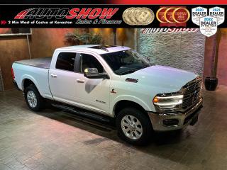 <strong>*** FULLY OPTIONED CUMMINS LARAMIE... OVER $20,000.00 IN FACTORY UPGRADES! *** SUNROOF, HEATED/COOLED LEATHER, HEATED STEERING, REMOTE START, 12 INCH SCREEN!! *** ADAPTIVE CRUISE, NAVIGATION, H/K STEREO!!! *** </strong>A real boss! Not your average Laramie, this diesel monster was factory ordered with more than $20,000.00 in upgrades and accessories. Towing? Working? Just need something nice for the cottage? Do it without compromise! Low kilometers and excellent history on this rig, no expense spared with all the bells and whistles. What makes this one so special? Well, to start, its kitted right out with a <strong>SUNROOF</strong>......<strong>A/C VENTILATED SEATS</strong>......<strong>HEATED STEERING WHEEL</strong>......<strong>REMOTE START</strong>......Front <strong>HEATED SEATS</strong>......<strong>REAR HEATED SEATS</strong>......Huge <strong>12 INCH MULTIMEDIA TOUCHSCREEN </strong>w/ Apple CarPlay & Android Auto......<strong>NAVIGATION</strong>......<strong>17 SPEAKER HARMAN/KARDON PREMIUM STEREO</strong>......<strong>ADAPTIVE CRUISE CONTROL</strong>......<strong>TONNEAU COVER</strong>......Spray-In <strong>BEDLINER</strong>......Power <strong>REAR SLIDING WINDOW</strong>......Dual <strong>POWER ADJUSTABLE SEATS </strong>w/ Lumbar Support......<strong>MEMORY SEAT</strong>......Power Adjustable Pedals......Push Button Ignition......Backup Camera......<strong>LED </strong>Lights......Black Running Boards......Gorgeous Black <strong>LEATHER </strong>Interior......Chrome Appearance Package (Grille, Mirrors, Bumpers)......<strong>FOG LIGHTS</strong>......Leather Sport Wheel w/ Media & Cruise Controls......<strong>115V/400W </strong>Onboard Power......Power Drop Tailgate......Exhaust Brake (Jake Brake)......Electronic Shift on the Fly <strong>4X4/4WD </strong>System......<strong>TOW PACKAGE </strong>w/ 4-Pin & 7-Pin Connectors......Factory Integrated <strong>TRAILER BRAKE CONTROLLER</strong>......Park Assist Sensors......Tow/Haul Mode......Tow Mirrors......Stunning <strong>20 INCH POLISHED ALUMINUM HD RIMS </strong>w/ <strong>BF GOODRICH KO2 A/T TIRES!!</strong><br /><br />This Ram 2500 Laramie comes with all original Books & Manuals, two sets of Keys & Fobs, and balance of Factory <strong>RAM WARRANTY! </strong>Only 44,000kms, now sale priced at just $83,600 with Financing & Extended Warranty available!!<br /><br /><br />Will accept trades. Please call (204)560-6287 or View at 3165 McGillivray Blvd. (Conveniently located two minutes West from Costco at corner of Kenaston and McGillivray Blvd.)<br /><br />In addition to this please view our complete inventory of used <a href=\https://www.autoshowwinnipeg.com/used-trucks-winnipeg/\>trucks</a>, used <a href=\https://www.autoshowwinnipeg.com/used-cars-winnipeg/\>SUVs</a>, used <a href=\https://www.autoshowwinnipeg.com/used-cars-winnipeg/\>Vans</a>, used <a href=\https://www.autoshowwinnipeg.com/new-used-rvs-winnipeg/\>RVs</a>, and used <a href=\https://www.autoshowwinnipeg.com/used-cars-winnipeg/\>Cars</a> in Winnipeg on our website: <a href=\https://www.autoshowwinnipeg.com/\>WWW.AUTOSHOWWINNIPEG.COM</a><br /><br />Complete comprehensive warranty is available for this vehicle. Please ask for warranty option details. All advertised prices and payments plus taxes (where applicable).<br /><br />Winnipeg, MB - Manitoba Dealer Permit # 4908