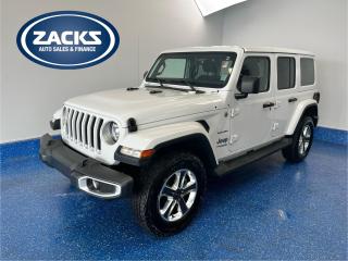 New Price! 2022 Jeep Wrangler Unlimited Sahara Unlimited Sahara | Zacks Certified | V6 Certified. 8-Speed Automatic 4WD Bright White Clearcoat Pentastar 3.6L V6 VVT<br><br><br>Automatic temperature control, Cold Weather Group, Convertible HardTop, Front fog lights, Front Heated Seats, Heated Steering Wheel, ParkView Rear Back-Up Camera, Power windows, Quick Order Package 24G Sahara, Radio: Uconnect 4C Nav w/8.4 Display, Remote keyless entry, Trac-Lok Limited-Slip Rear Differential, Wheels: 18 x 7.5 Aluminum w/Granite Crystal.<br><br>Certification Program Details: Fully Reconditioned | Fresh 2 Yr MVI | 30 day warranty* | 110 point inspection | Full tank of fuel | Krown rustproofed | Flexible financing options | Professionally detailed<br><br>This vehicle is Zacks Certified! Youre approved! We work with you. Together well find a solution that makes sense for your individual situation. Please visit us or call 902 843-3900 to learn about our great selection.<br><br>With 22 lenders available Zacks Auto Sales can offer our customers with the lowest available interest rate. Thank you for taking the time to check out our selection!