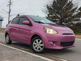 <p>Not your barbie girl, Im living in my own world. I aint plastic call me classic </p><p> </p><p>Check out this plasma pink 2014 Mirage with a fun to drive 5 speed manual! Reliable, great on gas and a great deal. </p><p> </p><p>Included in the price is the safety certificate, detailing and a full tank of gas. </p><p> </p><p>1 owner trade in. Ontario car. Used for highway commuting. Clean title. Did have a minor damage collision to the rear center in July 2015. Fixed properly through insurance. Not a rebuilt title. Carfax available. </p><p> </p><p>Well equipped with; Bluetooth, heated seats, tint, AC, power windows & locks. Everything you need for A-B transportation! </p><p> </p><p>Safety inspection and certification just completed. New tires, oil change & control arms and sway bar links. Mechanically in great shape. Runs and drive out well. Clutch, transmission, engine are all in healthy working condition. Body and interior are in good shape. Has some very minor rust bubbles on the passenger side wheel well. Could be cleaned up easily. </p><p> </p><p>Come take it for a spin you wont be disappointed!</p><p> </p><p>Price is + TAX + licensing fees.</p><p>Financing and trade-ins available.</p><p>Test drives by appointment only. </p><p>OMVIC registered dealership & UCDA Member</p><p>Starks Motorsports LTD</p><p>Address: 48 Woodslee Ave unit 3 Paris ON</p>
