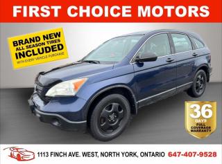 Welcome to First Choice Motors, the largest car dealership in Toronto of pre-owned cars, SUVs, and vans priced between $5000-$15,000. With an impressive inventory of over 300 vehicles in stock, we are dedicated to providing our customers with a vast selection of affordable and reliable options.<br><br>Were thrilled to offer a used 2008 Honda CR-V LX, blue color with 265,000km (STK#7087) This vehicle was $8490 NOW ON SALE FOR $6990. It is equipped with the following features:<br>- Automatic Transmission<br>- All wheel drive<br>- Power windows<br>- Power locks<br>- Power mirrors<br>- Air Conditioning<br><br>At First Choice Motors, we believe in providing quality vehicles that our customers can depend on. All our vehicles come with a 36-day FULL COVERAGE warranty. We also offer additional warranty options up to 5 years for our customers who want extra peace of mind.<br><br>Furthermore, all our vehicles are sold fully certified with brand new brakes rotors and pads, a fresh oil change, and brand new set of all-season tires installed & balanced. You can be confident that this car is in excellent condition and ready to hit the road.<br><br>At First Choice Motors, we believe that everyone deserves a chance to own a reliable and affordable vehicle. Thats why we offer financing options with low interest rates starting at 7.9% O.A.C. Were proud to approve all customers, including those with bad credit, no credit, students, and even 9 socials. Our finance team is dedicated to finding the best financing option for you and making the car buying process as smooth and stress-free as possible.<br><br>Our dealership is open 7 days a week to provide you with the best customer service possible. We carry the largest selection of used vehicles for sale under $9990 in all of Ontario. We stock over 300 cars, mostly Hyundai, Chevrolet, Mazda, Honda, Volkswagen, Toyota, Ford, Dodge, Kia, Mitsubishi, Acura, Lexus, and more. With our ongoing sale, you can find your dream car at a price you can afford. Come visit us today and experience why we are the best choice for your next used car purchase!<br><br>All prices exclude a $10 OMVIC fee, license plates & registration and ONTARIO HST (13%)