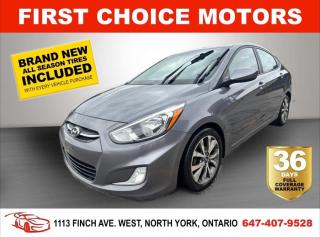 Welcome to First Choice Motors, the largest car dealership in Toronto of pre-owned cars, SUVs, and vans priced between $5000-$15,000. With an impressive inventory of over 300 vehicles in stock, we are dedicated to providing our customers with a vast selection of affordable and reliable options.<br><br>Were thrilled to offer a used 2017 Hyundai Accent SE, grey color with 178,000km (STK#7111) This vehicle was $11990 NOW ON SALE FOR $9990. It is equipped with the following features:<br>- Automatic Transmission<br>- Sunroof<br>- Heated seats<br>- Bluetooth<br>- Alloy wheels<br>- Power windows<br>- Power locks<br>- Power mirrors<br>- Air Conditioning<br><br>At First Choice Motors, we believe in providing quality vehicles that our customers can depend on. All our vehicles come with a 36-day FULL COVERAGE warranty. We also offer additional warranty options up to 5 years for our customers who want extra peace of mind.<br><br>Furthermore, all our vehicles are sold fully certified with brand new brakes rotors and pads, a fresh oil change, and brand new set of all-season tires installed & balanced. You can be confident that this car is in excellent condition and ready to hit the road.<br><br>At First Choice Motors, we believe that everyone deserves a chance to own a reliable and affordable vehicle. Thats why we offer financing options with low interest rates starting at 7.9% O.A.C. Were proud to approve all customers, including those with bad credit, no credit, students, and even 9 socials. Our finance team is dedicated to finding the best financing option for you and making the car buying process as smooth and stress-free as possible.<br><br>Our dealership is open 7 days a week to provide you with the best customer service possible. We carry the largest selection of used vehicles for sale under $9990 in all of Ontario. We stock over 300 cars, mostly Hyundai, Chevrolet, Mazda, Honda, Volkswagen, Toyota, Ford, Dodge, Kia, Mitsubishi, Acura, Lexus, and more. With our ongoing sale, you can find your dream car at a price you can afford. Come visit us today and experience why we are the best choice for your next used car purchase!<br><br>All prices exclude a $10 OMVIC fee, license plates & registration and ONTARIO HST (13%)
