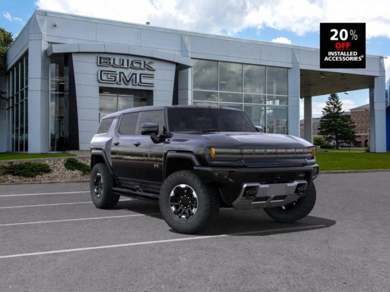 <b>Electric Vehicle,  Fast Charging,  Max Tow Package,  Cooled Seats,  Bose Premium Audio!</b><br> <br>   Iconic off-road capability with outlandish looks meet sophisticated efficiency and sustainability to make this 2024 Hummer EV SUV. <br> <br>Once known as a gas-guzzling behemoth, the Hummer returns for 2024 with an all-new electric powertrain, packing a wallop of power and capability. With astounding straight line performance and extreme versatility for both street and off-road use, this Hummer EV is ready to shake up your expectations of a traditional SUV.<br> <br> This void blk SUV  has an automatic transmission.<br> <br> Our HUMMER EV SUVs trim level is 3X. This Hummer EV SUV with the 3X trim features the exhilarating Watts to Freedom launch control system, upgraded wheels and an Infinity Roof with removable transparent Sky Panels, along with adaptive front and rear ride height and Extract mode and CrabWalk diagonal-drive function, with an punchy electric powertrain, fast charging capability, a comprehensive trailer tow package with hitch guidance, trailer braking and sway control, heavy duty suspension and wheels, a power front trunk, an illuminated charging port, removable roof panels, and a power rear swing gate. On the inside, occupants are treated to extreme comfort, with heated and ventilated premium leather seats with power adjustment and lumbar support, tri-zone climate control, a 14-speaker Bose audio system, and an expansive 13.4-inch touchscreen with wireless Apple CarPlay and Android Auto, SiriusXM, and navigation. And of course, safety is assured, with a host of features including blind spot detection with rear cross-traffic alert, adaptive cruise control, Super Cruise hands-free driver assistance, automatic front and rear emergency braking, HD Surround Vision 360 Cameras, lane keep assist, lane departure warning, and even more! This vehicle has been upgraded with the following features: Electric Vehicle,  Fast Charging,  Max Tow Package,  Cooled Seats,  Bose Premium Audio,  Apple Carplay,  Android Auto.  This is a demonstrator vehicle driven by a member of our staff and has just 500 kms.<br><br> <br>To apply right now for financing use this link : <a href=https://www.taylorautomall.com/finance/apply-for-financing/ target=_blank>https://www.taylorautomall.com/finance/apply-for-financing/</a><br><br> <br/> Weve discounted this vehicle $16000. See dealer for details. <br> <br>HST, licensing, and Federal luxury tax (if applicable) are extra. <br><br> Come by and check out our fleet of 80+ used cars and trucks and 180+ new cars and trucks for sale in Kingston.  o~o