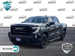 Odometer is 27156 kilometers below market average!

Onyx Black 2021 GMC Sierra 1500 Elevation 4D Crew Cab EcoTec3 5.3L V8 8-Speed Automatic 4WD 8-Speed Automatic, 4WD, Afb Jet Black Cloth, 12-Volt Rear Auxiliary Power Outlet, 4G LTE Wi-Fi Hotspot Capable, 6 Speakers, 6 Rectangular Black Tubular Assist Steps (LPO), 6-Speaker Audio System Feature, All-Weather Floor Liner (LPO), AM/FM radio: SiriusXM, Auto-Locking Rear Differential, Black GMC Emblems (LPO), Body-Colour Surround Grille, Cloth Rear Seat w/Storage Package, Colour-Keyed Carpeting Floor Covering, Compass, Deep-Tinted Glass, Dual-Zone Automatic Climate Control, Electric Rear-Window Defogger, Electrical Lock Control Steering Column, Elevation Black Package (LPO), Elevation Convenience Package, Elevation Value Package, Front Frame-Mounted Black Recovery Hooks, Front Rubberized-Vinyl Floor Mats, GMC Connected Access Capable, Heated Steering Wheel, Hitch Guidance, Keyless Open & Start, LED Cargo Area Lighting, Manual Tilt-Wheel & Telescoping Steering Column, OnStar & GMC Connected Services Capable, Power Door Locks, Power Front Windows w/Driver Express Up/Down, Power Front Windows w/Passenger Express Down, Power Rear Windows w/Express Down, Preferred Equipment Group 3SB, Premium audio system: GMC Infotainment System, Radio data system, Radio: GMC Infotainment Audio System, Rear Dual USB Charging-Only Ports, Rear Rubberized-Vinyl Floor Mats, Rear Wheelhouse Liners, Remote Vehicle Starter System, SiriusXM, Steering Wheel Audio Controls, Theft Deterrent System (Unauthorized Entry), Trailering Package.
<p> </p>

<h4>PLATINUM CERTIFIED PRE-OWNED VEHICLE</h4>

<p>36-point Provincial Safety Inspection<br />
172-point inspection combined mechanical, aesthetic, functional inspection including a vehicle report card<br />
Warranty: 90-days or 5,000 KM on inspected mechanical items, factory extended options eligible for warranty up to 200,000 KM<br />
Complimentary CARFAX Vehicle History Report<br />
3X Provincial safety standard for tire tread depth<br />
3X Provincial safety standard for brake pad thickness<br />
7 Day Money Back Guarantee*<br />
Market Value Report provided<br />
Guaranteed 2 keys/key fobs and door code (if equipped)<br />
Equipped vehicles include a complimentary 3 month Sirius satellite radio subscription!<br />
Complimentary full interior detailing and carpet shampoo<br />
Paintless dent repair and/or touch-ups for applicable body panels<br />
Vehicle scanned for open recall notifications from manufacturer</p>

<p>SPECIAL NOTE: This vehicle is reserved for AutoIQs retail customers only. Please, no dealer calls. Errors & omissions excepted.</p>

<p>*As-traded, specialty or high-performance vehicles are excluded from the 7-Day Money Back Guarantee Program (including, but not limited to Ford Shelby, Ford mustang GT, Ford Raptor, Chevrolet Corvette, Camaro 2SS, Camaro ZL1, V-Series Cadillac, Dodge/Jeep SRT, Hyundai N Line, all electric models)</p>

<p>INSGMT</p>