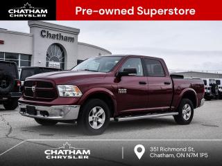 2017 Ram 1500 4D Crew Cab SLT Delmonico Red Pearlcoat Remote Start & Security Alarm Group, Remote Start System, Security Alarm. 4WD Pentastar 3.6L V6 VVT 8-Speed Automatic<br><br><br>Here at Chatham Chrysler, our Financial Services Department is dedicated to offering the service that you deserve. We are experienced with all levels of credit and are looking forward to sitting down with you. Chatham Chrysler Proudly serves customers from London, Ridgetown, Thamesville, Wallaceburg, Chatham, Tilbury, Essex, LaSalle, Amherstburg and Windsor with no distance being ever too far! At Chatham Chrysler, WE CAN DO IT!