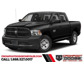 <b>Sub Zero Package, Night Edition, Wheel and Sound Group
, Trailer Hitch!</b><br> <br> <br> <br>  This Ram 1500 Classic is a top contender in the full-size pickup segment thanks to a winning combination of a strong powertrain, a smooth ride and a well-trimmed cabin. <br> <br>The reasons why this Ram 1500 Classic stands above its well-respected competition are evident: uncompromising capability, proven commitment to safety and security, and state-of-the-art technology. From its muscular exterior to the well-trimmed interior, this 2023 Ram 1500 Classic is more than just a workhorse. Get the job done in comfort and style while getting a great value with this amazing full-size truck. <br> <br> This black Crew Cab 4X4 pickup   has a 8 speed automatic transmission and is powered by a  395HP 5.7L 8 Cylinder Engine.<br> <br> Our 1500 Classics trim level is Express. This Ram 1500 Express features upgraded aluminum wheels, front fog lamps and USB connectivity, along with a great selection of standard features such as class II towing equipment including a hitch, wiring harness and trailer sway control, heavy-duty suspension, cargo box lighting, and a locking tailgate. Additional features include heated and power adjustable side mirrors, UCconnect 3, cruise control, air conditioning, vinyl floor lining, and a rearview camera. This vehicle has been upgraded with the following features: Sub Zero Package, Night Edition, Wheel And Sound Group
, Trailer Hitch. <br><br> <br/> Weve discounted this vehicle $16868. Incentives expire 2024-07-02.  See dealer for details. <br> <br><h3><a href=https://www.crowfootdodgechrysler.com/tools/autoverify/finance.htm>Click here for instant pre-approval!</a></h3><br>

We pride ourselves in consistently exceeding our customers expectations. Please dont hesitate to give us a call.<br> Come by and check out our fleet of 80+ used cars and trucks and 120+ new cars and trucks for sale in Calgary.  o~o
