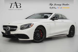 This Powerful 2017 Mercedes-Benz S-Class S63 AMG is a local Ontario vehicle stands as a luxurious and high-performance convertible, combining opulent comfort with exhilarating driving dynamics. It is propelled by a handcrafted AMG 4.0-liter V8 Biturbo engine, delivering impressive power output and exhilarating performance.

Key Features Includes:

- AIR Balance Package    $500
- AMG Night Package       $850
- Exclusive Package           $4900
- V8 BiTurbo
- Cabriolet
- Navigation
- Bluetooth
- Heads Up Display
- Burmester Audio System
- Sirius XM Radio
- Front Heated Seats
- Front Ventilated Seats
- Heated Steering Wheel
- Front Massaging Seats
- Driving Assistance package Plus
- Active Parking Assist with PARKTRONIC
- Cruise Control
- Pre Safe Brake
- Blind Spot Assist
- Attention Assist
- Lane Keeping Assist
- ESP
- Swarovski Headlights
- Red Brake Calipers
- 20" AMG Alloy Wheels

NOW OFFERING 3 MONTH DEFERRED FINANCING PAYMENTS ON APPROVED CREDIT. 

Looking for a top-rated pre-owned luxury car dealership in the GTA? Look no further than Toronto Auto Brokers (TAB)! Were proud to have won multiple awards, including the 2023 GTA Top Choice Luxury Pre Owned Dealership Award, 2023 CarGurus Top Rated Dealer, 2024 CBRB Dealer Award, the Canadian Choice Award 2024,the 2024 BNS Award, the 2023 Three Best Rated Dealer Award, and many more!

With 30 years of experience serving the Greater Toronto Area, TAB is a respected and trusted name in the pre-owned luxury car industry. Our 30,000 sq.Ft indoor showroom is home to a wide range of luxury vehicles from top brands like BMW, Mercedes-Benz, Audi, Porsche, Land Rover, Jaguar, Aston Martin, Bentley, Maserati, and more. And we dont just serve the GTA, were proud to offer our services to all cities in Canada, including Vancouver, Montreal, Calgary, Edmonton, Winnipeg, Saskatchewan, Halifax, and more.

At TAB, were committed to providing a no-pressure environment and honest work ethics. As a family-owned and operated business, we treat every customer like family and ensure that every interaction is a positive one. Come experience the TAB Lifestyle at its truest form, luxury car buying has never been more enjoyable and exciting!

We offer a variety of services to make your purchase experience as easy and stress-free as possible. From competitive and simple financing and leasing options to extended warranties, aftermarket services, and full history reports on every vehicle, we have everything you need to make an informed decision. We welcome every trade, even if youre just looking to sell your car without buying, and when it comes to financing or leasing, we offer same day approvals, with access to over 50 lenders, including all of the banks in Canada. Feel free to check out your own Equifax credit score without affecting your credit score, simply click on the Equifax tab above and see if you qualify.

So if youre looking for a luxury pre-owned car dealership in Toronto, look no further than TAB! We proudly serve the GTA, including Toronto, Etobicoke, Woodbridge, North York, York Region, Vaughan, Thornhill, Richmond Hill, Mississauga, Scarborough, Markham, Oshawa, Peteborough, Hamilton, Newmarket, Orangeville, Aurora, Brantford, Barrie, Kitchener, Niagara Falls, Oakville, Cambridge, Kitchener, Waterloo, Guelph, London, Windsor, Orillia, Pickering, Ajax, Whitby, Durham, Cobourg, Belleville, Kingston, Ottawa, Montreal, Vancouver, Winnipeg, Calgary, Edmonton, Regina, Halifax, and more.

Call us today or visit our website to learn more about our inventory and services. And remember, all prices exclude applicable taxes and licensing, and vehicles can be certified at an additional cost of $699.