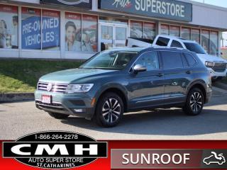 <b>LOADED AWD !! NAVIGATION, REAR CAMERA, ADAPTIVE CRUISE CONTROL, COLLISION WARNING, LANE ASSIST, BLIND SPOT, APPLE CARPLAY, ANDROID AUTO, PANORAMIC SUNROOF, BLUE LEATHER, POWER DRIVER SEAT, HEATED SEATS, POWER LIFTGATE, 17-INCH ALLOY WHEELS<br><br> <br></b><br>      This  2020 Volkswagen Tiguan is for sale today. <br> <br>The weekend warrior! As one of the most minimalist styled crossover SUVs, the Tiguan is the winner of elegance in its competition. Crisp lines, a luxurious ride quality and the largest interior within its class give this Tiguan the high marks as the leader of the crossover SUV segment.This  SUV has 84,031 kms. Its  blue in colour  . It has an automatic transmission and is powered by a  184HP 2.0L 4 Cylinder Engine. <br> <br> Our Tiguans trim level is IQ Drive. This IQ Drive comes with some high level exterior features like a power sunroof, loads of chrome accents, a power liftgate, fog lamps, and stylish aluminum wheels. Stay connected with a larger 8 inch touchscreen display, Bluetooth streaming audio, Android Auto, Apple CarPlay and built-in navigation. Additional luxury features include heated synthetic leather seats, a proximity key for push button start, adaptive cruise with stop and go, lane keep assist and autonomous braking.<br> <br>To apply right now for financing use this link : <a href=https://www.cmhniagara.com/financing/ target=_blank>https://www.cmhniagara.com/financing/</a><br><br> <br/><br>Trade-ins are welcome! Financing available OAC ! Price INCLUDES a valid safety certificate! Price INCLUDES a 60-day limited warranty on all vehicles except classic or vintage cars. CMH is a Full Disclosure dealer with no hidden fees. We are a family-owned and operated business for over 30 years! o~o