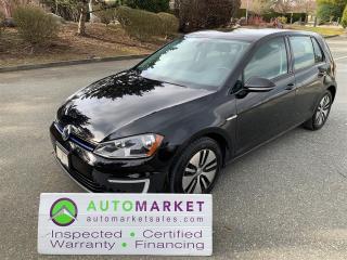 IMMACULATE CONDITION E-GOLF WITH ALL POWER FEATURES. LOW KM'S, GREAT FINANCING, FREE WARRANTY, FULLY INSPECTED W/ BCAA MEMBERSHIP, READY TO GO!<br /><br />Welcome to the Automarket, your community dealership of "YES". We are featuring a spectacular condition VW E-Golf SE model with full Power Group, Alloy Wheels, great service history, etc. (See the equipment list in the photo's. <br /><br />This car has been fully inspected and shows 95% New Tires and the Brakes are 90% New as well. The vehicle has been fully detailed and we offer outstanding financing options.<br /><br />This vehicle did have a collision on the rear left side but we have the full workorder from Kirmac Collision showing that the damage was cosmetic and not structural, ask for a copy and we'll gladley send it to you.<br /><br />2 LOCATIONS TO SERVE YOU, BE SURE TO CALL FIRST TO CONFIRM WHERE THE VEHICLE IS PARKED<br />WHITE ROCK 604-542-4970 LANGLEY 604-533-1310 OWNER'S CELL 604-649-0565<br /><br />We are a family owned and operated business since 1983 and we are committed to offering outstanding vehicles backed by exceptional customer service, now and in the future.<br />What ever your specific needs may be, we will custom tailor your purchase exactly how you want or need it to be. All you have to do is give us a call and we will happily walk you through all the steps with no stress and no pressure.<br />WE ARE THE HOUSE OF YES?<br />ADDITIONAL BENFITS WHEN BUYING FROM SK AUTOMARKET:<br />ON SITE FINANCING THROUGH OUR 17 AFFILIATED BANKS AND VEHICLE FINANCE COMPANIES<br />IN HOUSE LEASE TO OWN PROGRAM.<br />EVRY VEHICLE HAS UNDERGONE A 120 POINT COMPREHENSIVE INSPECTION<br />EVERY PURCHASE INCLUDES A FREE POWERTRAIN WARRANTY<br />EVERY VEHICLE INCLUDES A COMPLIMENTARY BCAA MEMBERSHIP FOR YOUR SECURITY<br />EVERY VEHICLE INCLUDES A CARFAX AND ICBC DAMAGE REPORT<br />EVERY VEHICLE IS GUARANTEED LIEN FREE<br />DISCOUNTED RATES ON PARTS AND SERVICE FOR YOUR NEW CAR AND ANY OTHER FAMILY CARS THAT NEED WORK NOW AND IN THE FUTURE.<br />36 YEARS IN THE VEHICLE SALES INDUSTRY<br />A+++ MEMBER OF THE BETTER BUSINESS BUREAU<br />RATED TOP DEALER BY CARGURUS 2 YEARS IN A ROW<br />MEMBER IN GOOD STANDING WITH THE VEHICLE SALES AUTHORITY OF BRITISH COLUMBIA<br />MEMBER OF THE AUTOMOTIVE RETAILERS ASSOCIATION<br />COMMITTED CONTRIBUTER TO OUR LOCAL COMMUNITY AND THE RESIDENTS OF BC This vehicle has been Fully Inspected, Certified and Qualifies for Our Free Extended Warranty.Don't forget to ask about our Great Finance and Lease Rates. We also have a Options for Buy Here Pay Here and Lease to Own for Good Customers in Bad Situations. 2 locations to help you, White Rock and Langley. Be sure to call before you come to confirm the vehicles location and availability or look us up at www.automarketsales.com. White Rock 604-542-4970 and Langley 604-533-1310. Serving Surrey, Delta, Langley, Richmond, Vancouver, all of BC and western Canada. Financing & leasing available. CALL SK AUTOMARKET LTD. 6045424970. Call us toll-free at 1 877 813-6807. $495 Documentation fee and applicable taxes are in addition to advertised prices.<br />LANGLEY LOCATION DEALER# 40038<br />S. SURREY LOCATION DEALER #9987<br />
